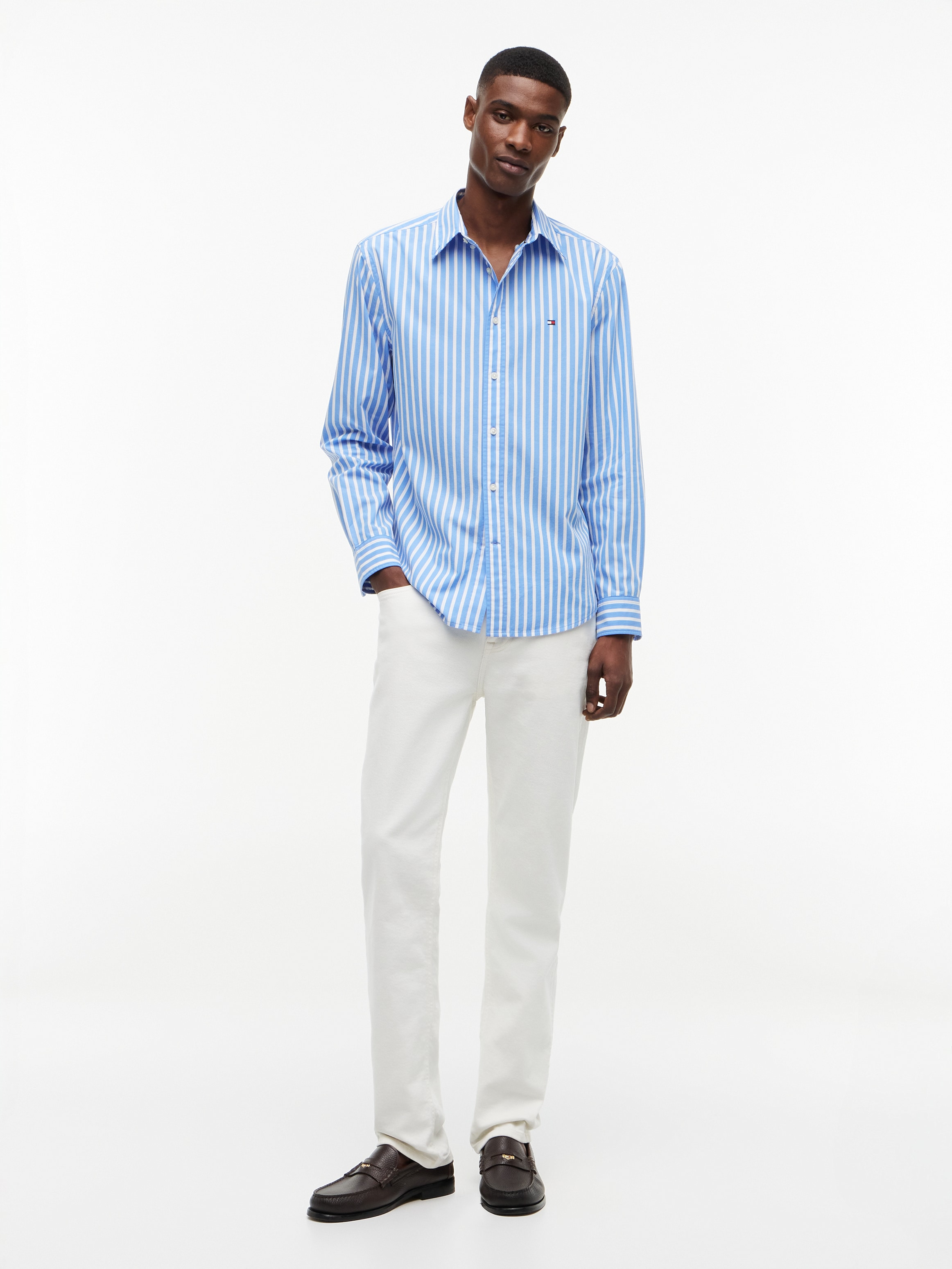Tommy Hilfiger Langarmhemd »FLEX POPLIN SEASONAL STRIPE SHT« mit Flex-Streifen, regular fit