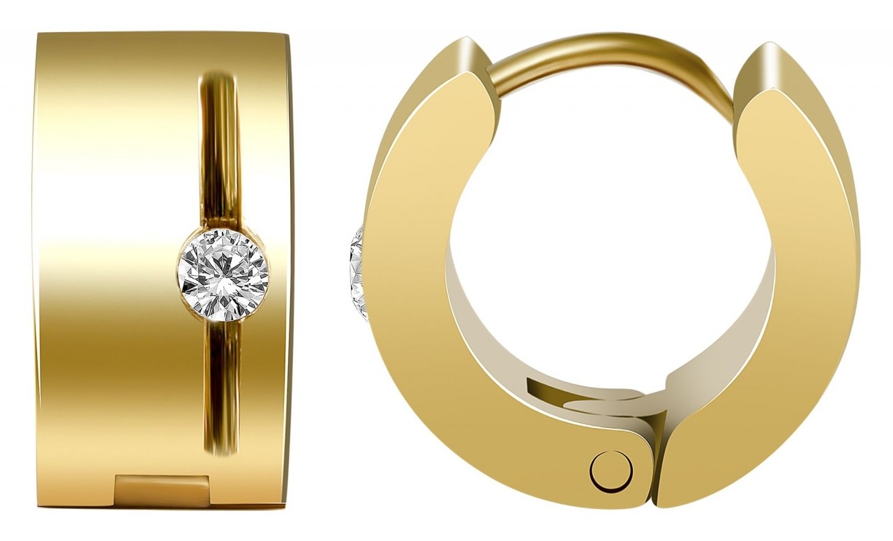 Paar Creolen ADELIA´S "Damen Creolen aus poliertem Edelstahl Ø 9 mm", silber, Ohrringe, Damen, Damen, Edelstahl