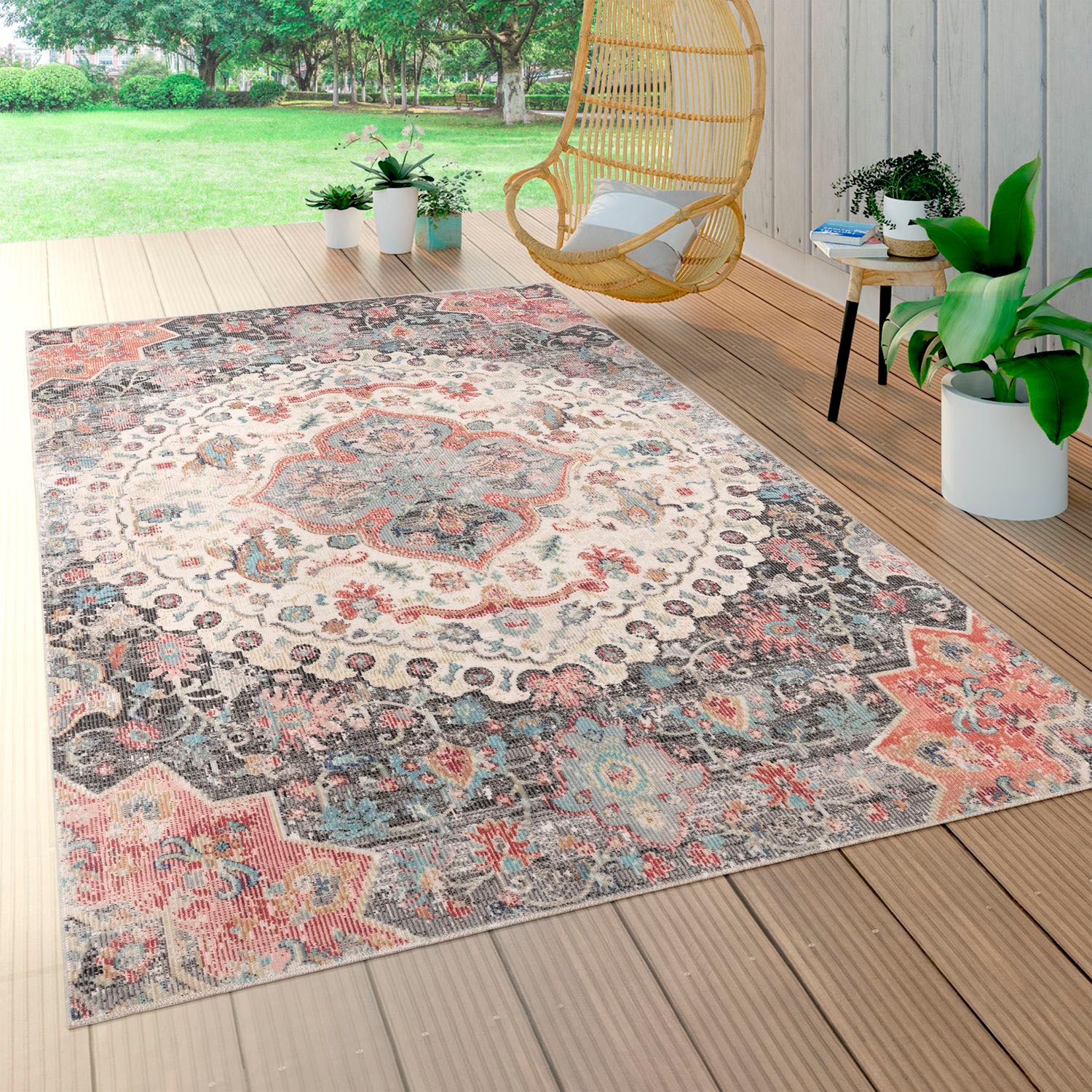 Paco Home Teppich »Torres BAUR | Kurzflor, Orient-Optik, 271«, Design, In- kaufen rechteckig, Outdoor Vintage geeignet und