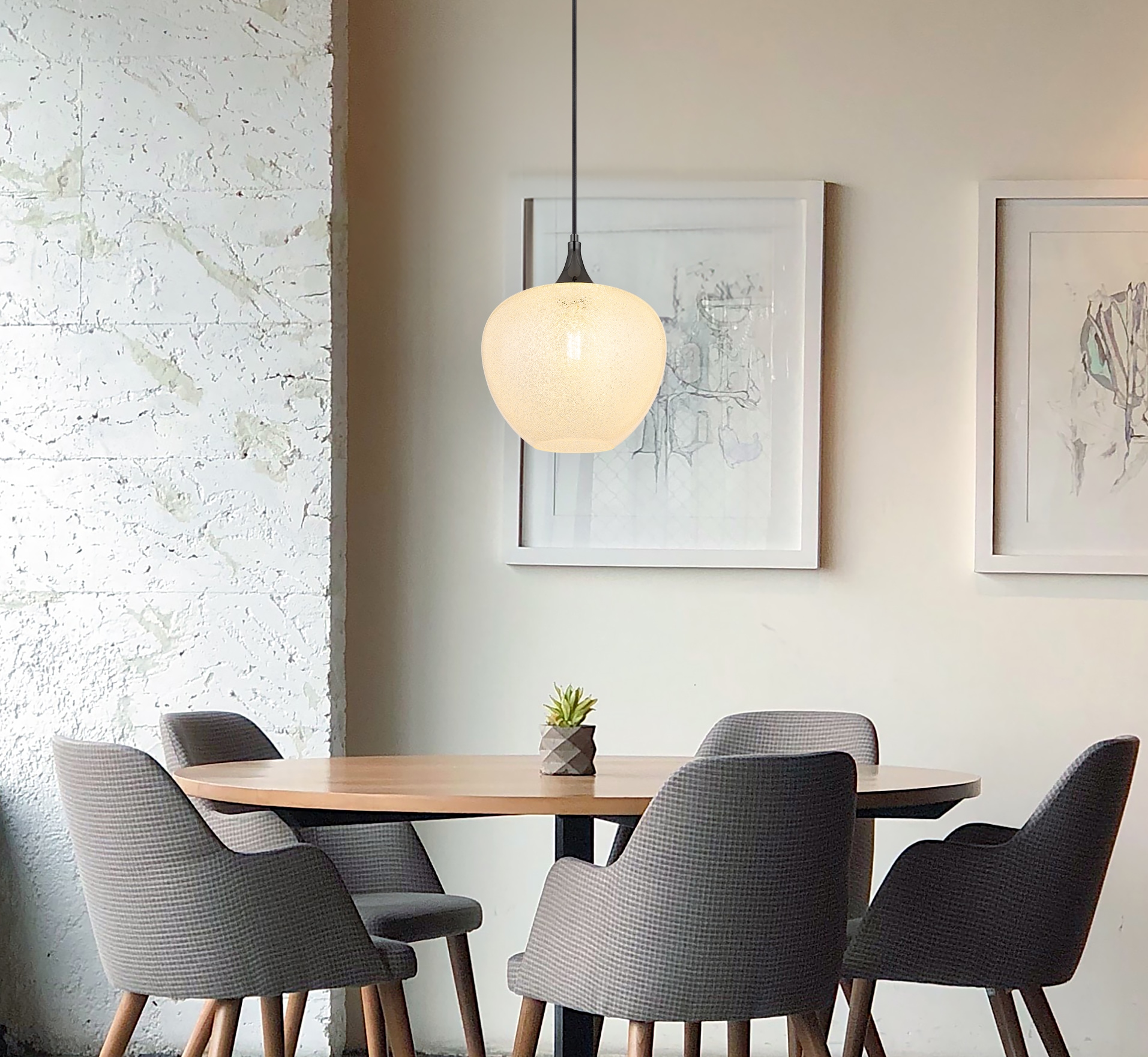 GLOBO LIGHTING Hängeleuchte »MAXY«, Leuchtmittel E27 | ohne Leuchtmittel, Hängelampe/Pendelleuchte/schwarz-chrom/Glas klar/Acrylkristalle