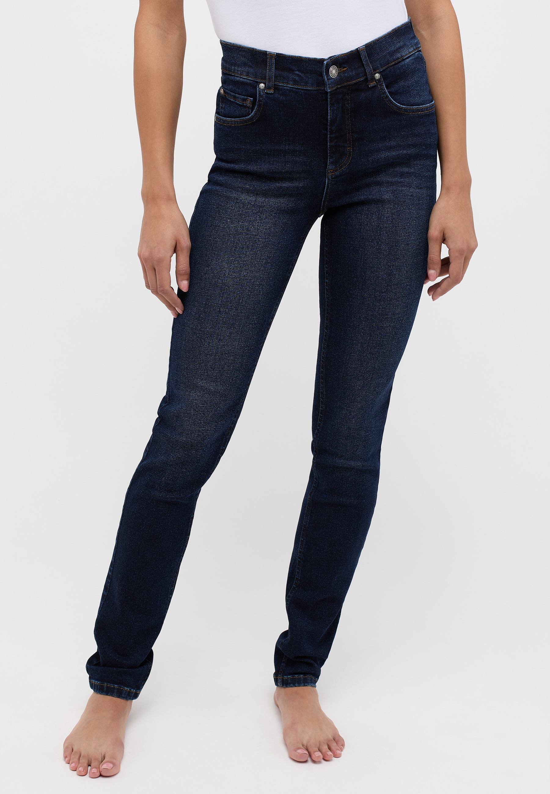 Angels Slim-fit-Jeans "Skinny" Aus Baumwollmischung, Mit Gürtelschlaufen