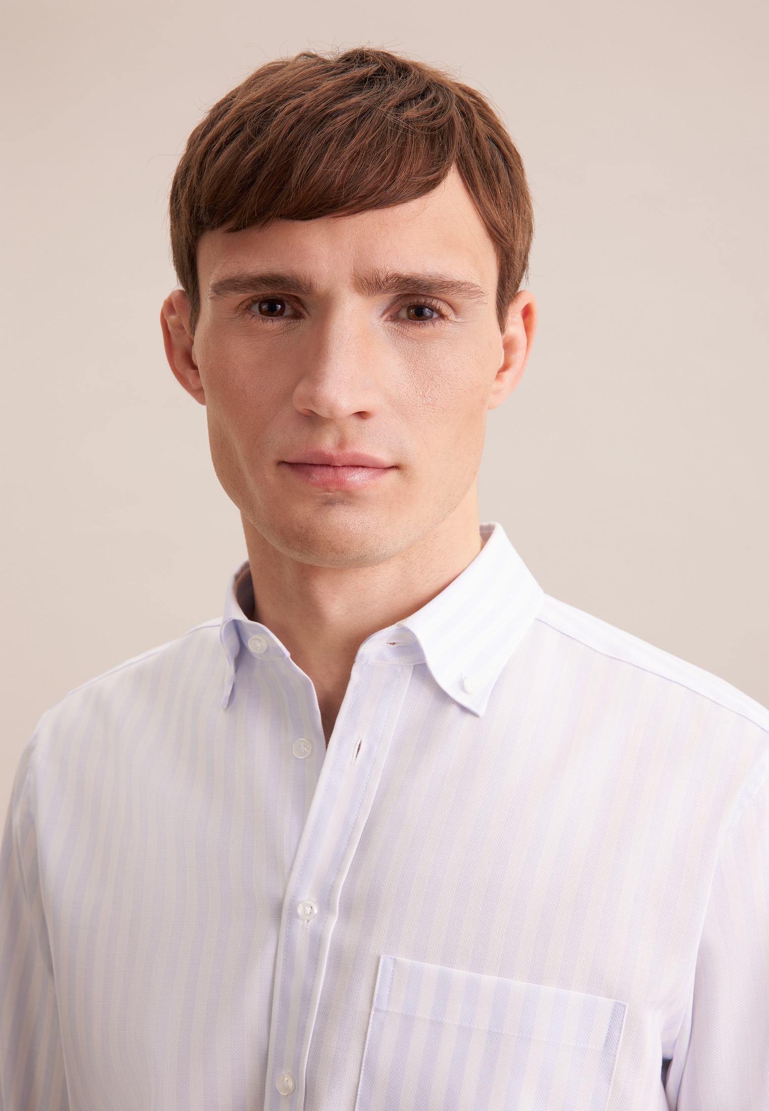 seidensticker Businesshemd »Regular«, Regular Langarm Button-Down-Kragen Streifen