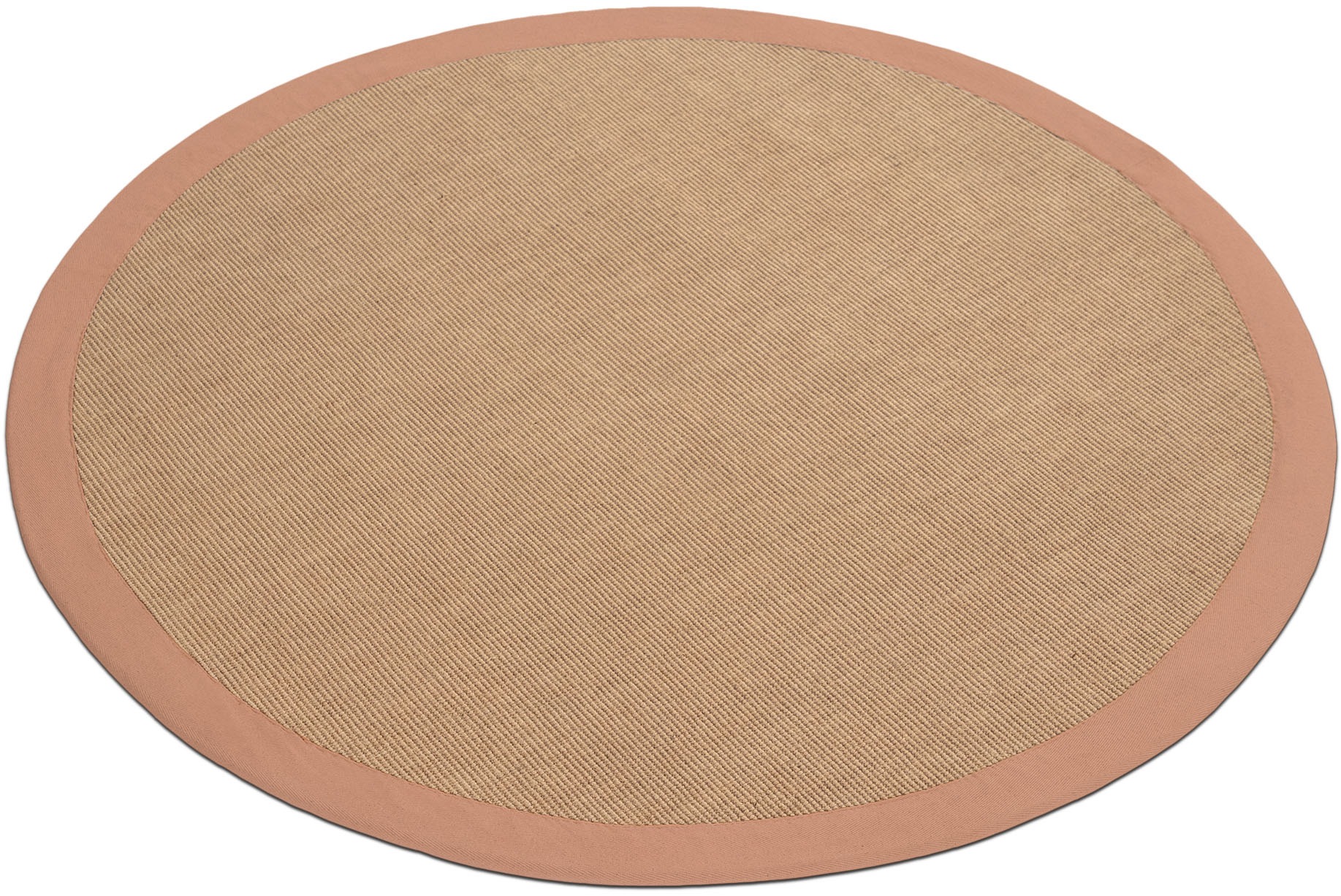 carpetfine Sisalteppich »Sisal«, rund, 5 mm Höhe, mit farbiger Bordüre, Anti-Rutsch Rückseite
