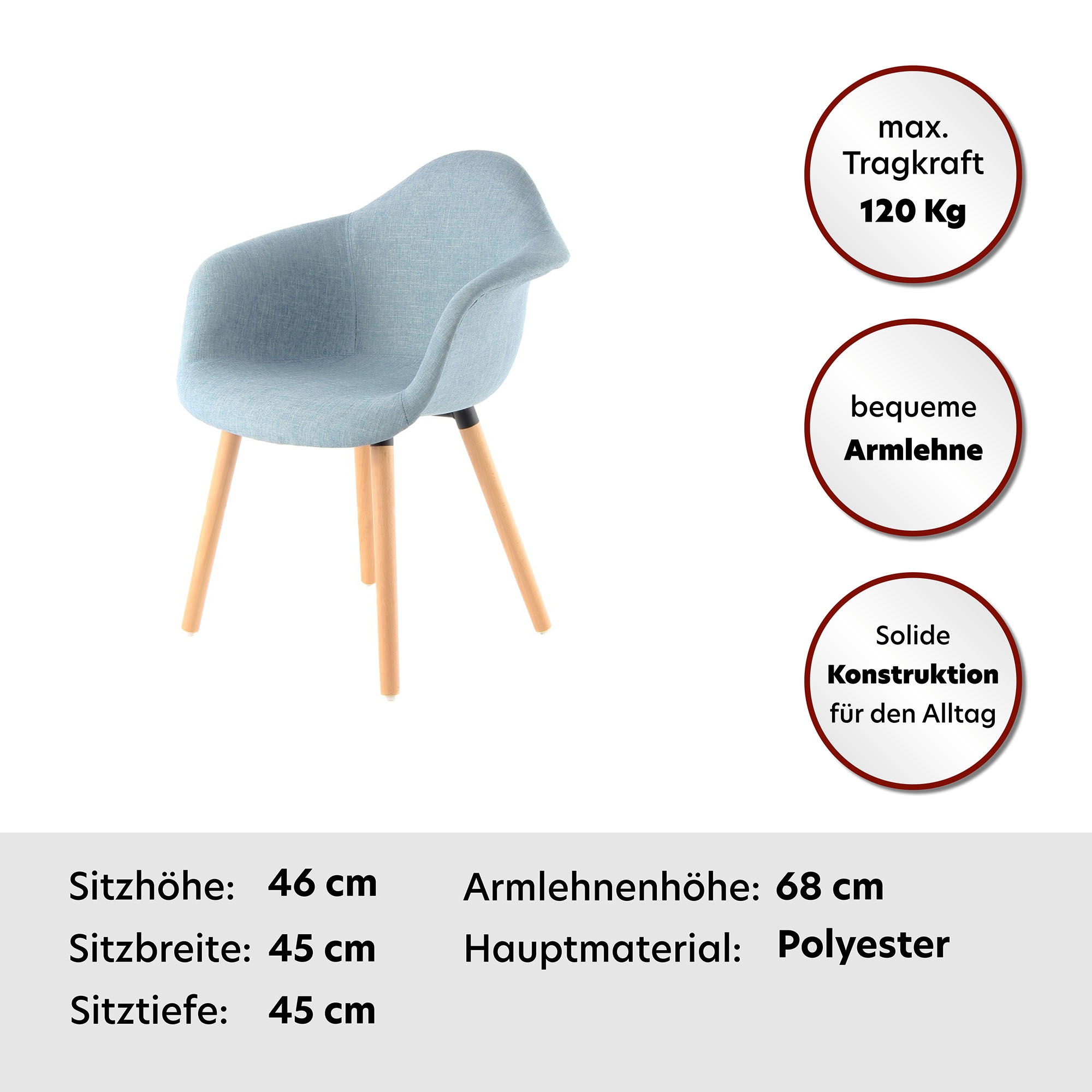 Kayoom Polsterstuhl »Stuhl Winston 325 2er-Set, weiche Sitzfläche aus Schaumstoff«, (Set), 2 St., attraktiv, Holzbeine, weiche Sitzfläche aus Schaumstoff