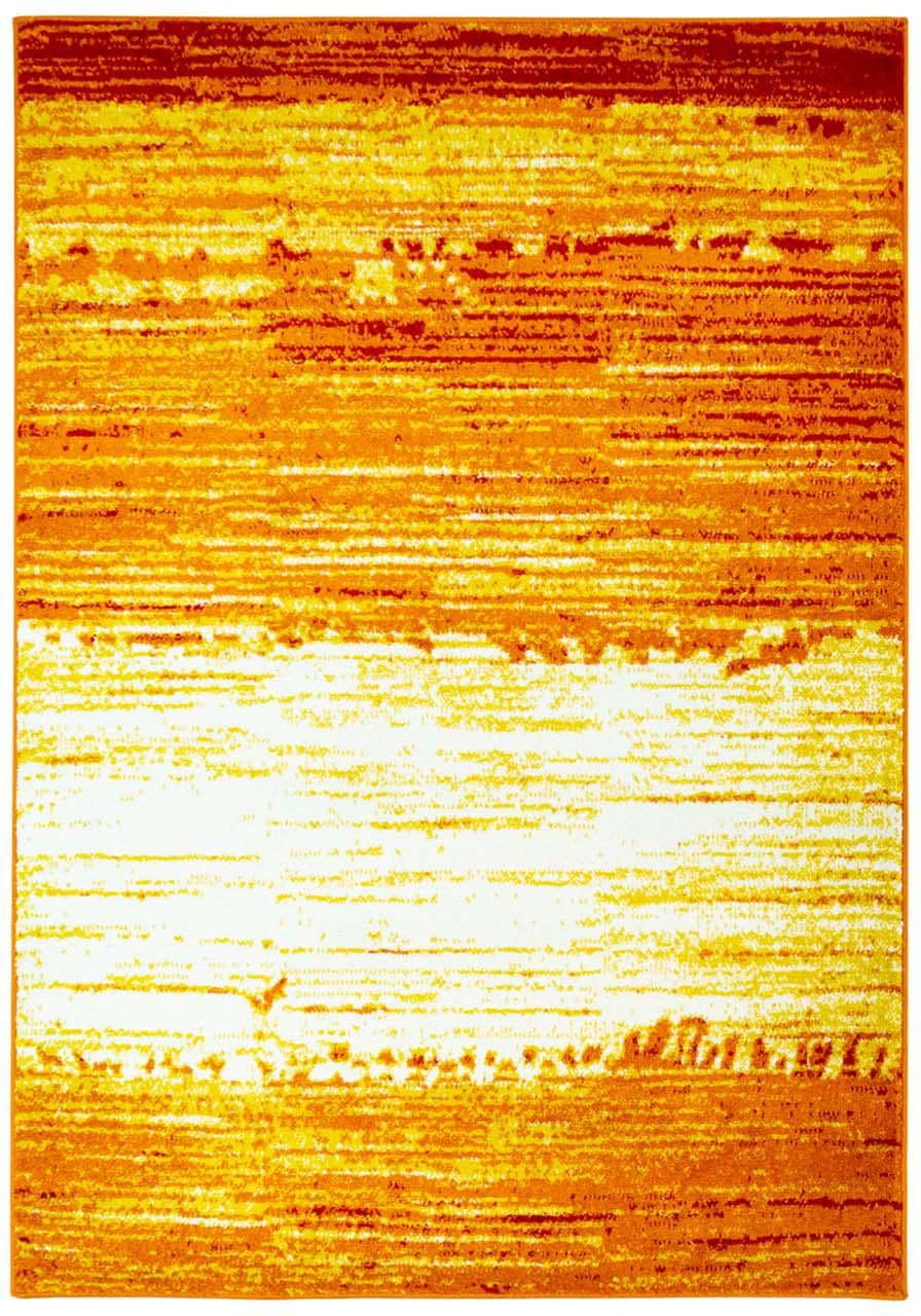 Teppich Flachflor Moda mit Modernen Desgin Meliert Gestreift Abstrakt in Orange