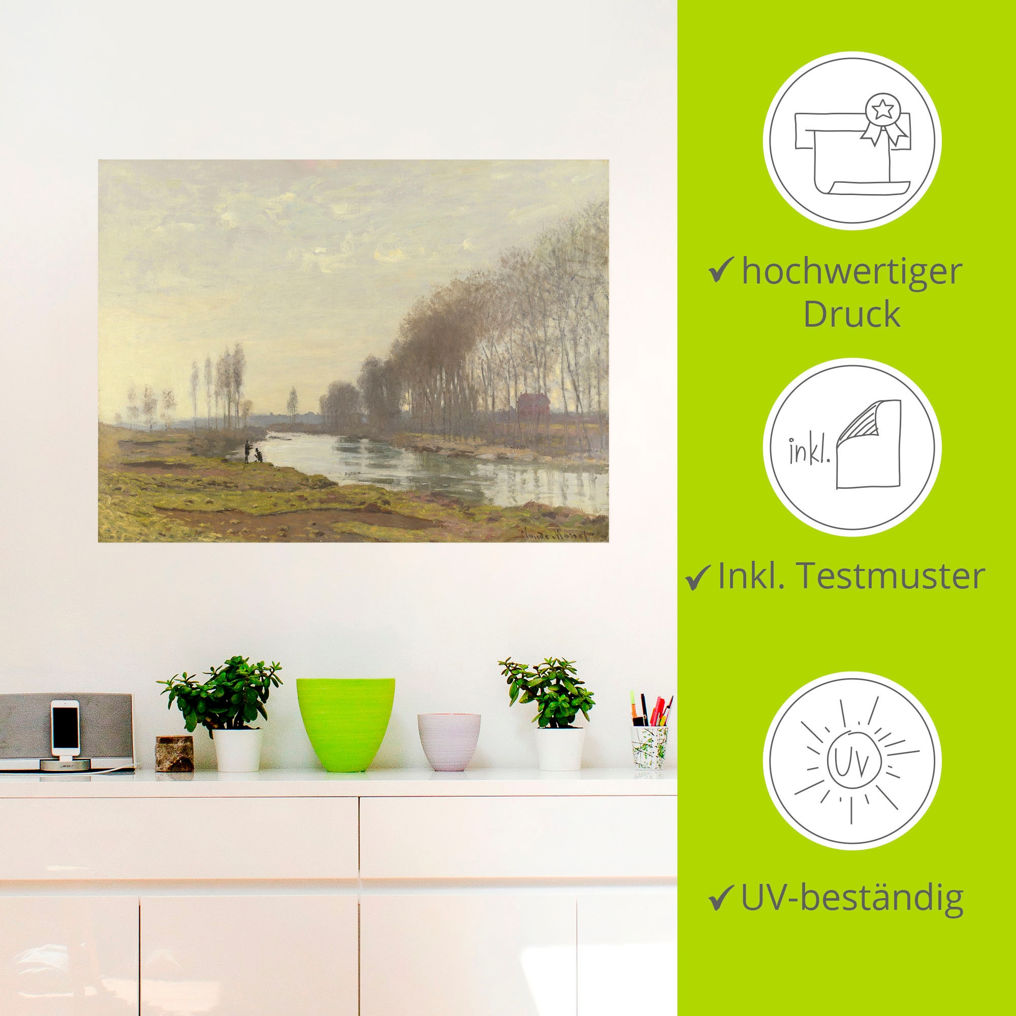 Artland Wandbild »Flussarm der Seine bei Argenteuil«, Gewässer, (1 St.), als Alubild, Leinwandbild, Wandaufkleber oder Poster in versch. Größen