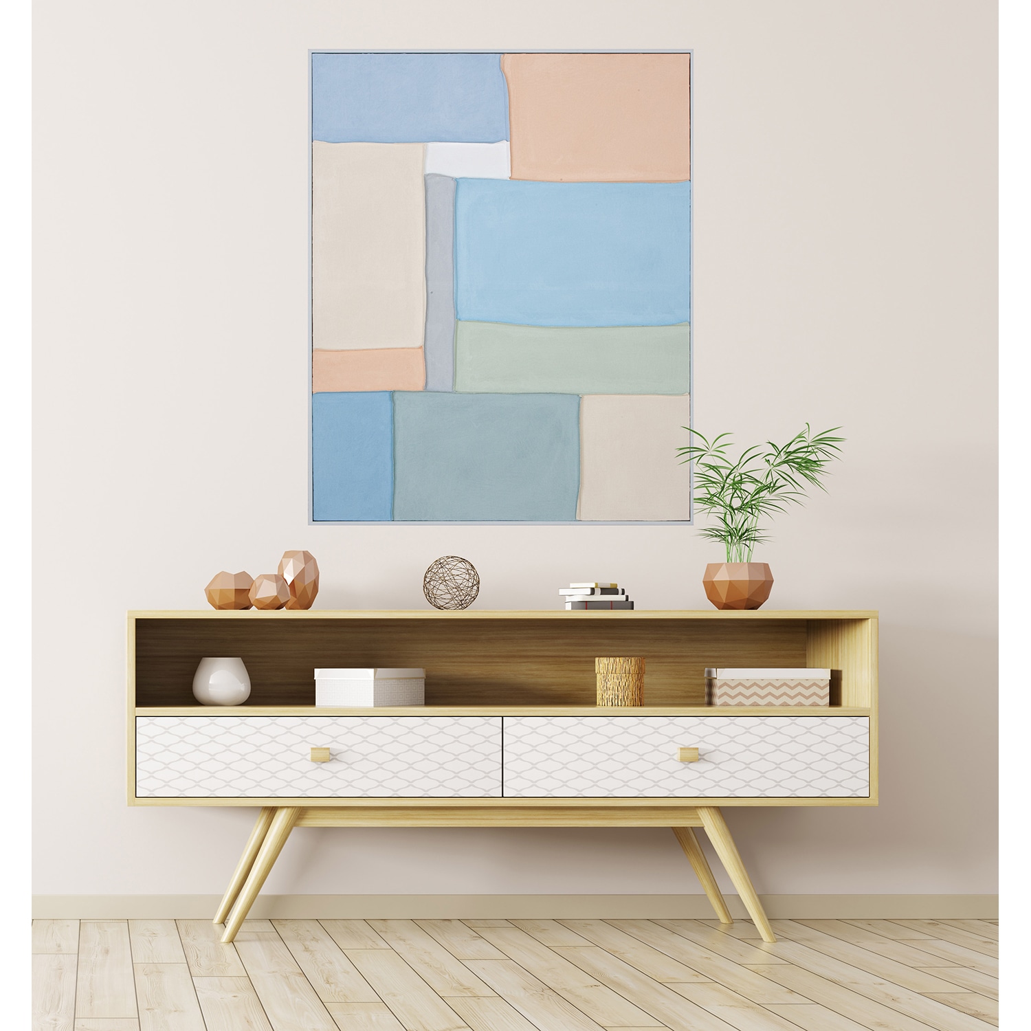 GILDE Bild mit Rahmen "Bild rechteckig Cubic mehrfarbig H. 102 cm", (1 St.) günstig online kaufen