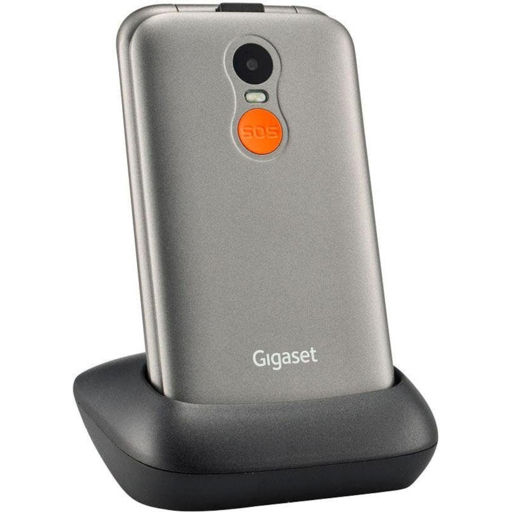 Gigaset Klapphandy »GL590«, Titan-silber, 7,3 cm/2,8 Zoll, 0,03 GB Speicherplatz, 3 MP Kamera