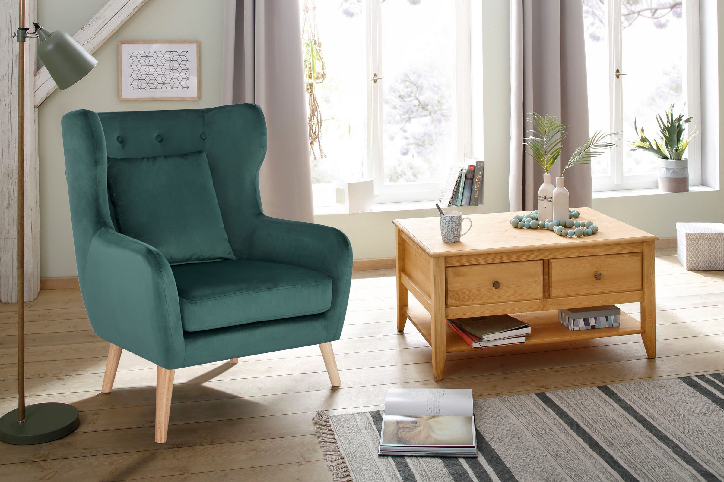 Home affaire Ohrensessel "Yamuna" mit Sitzpolsterung, Gestell und Füße aus günstig online kaufen