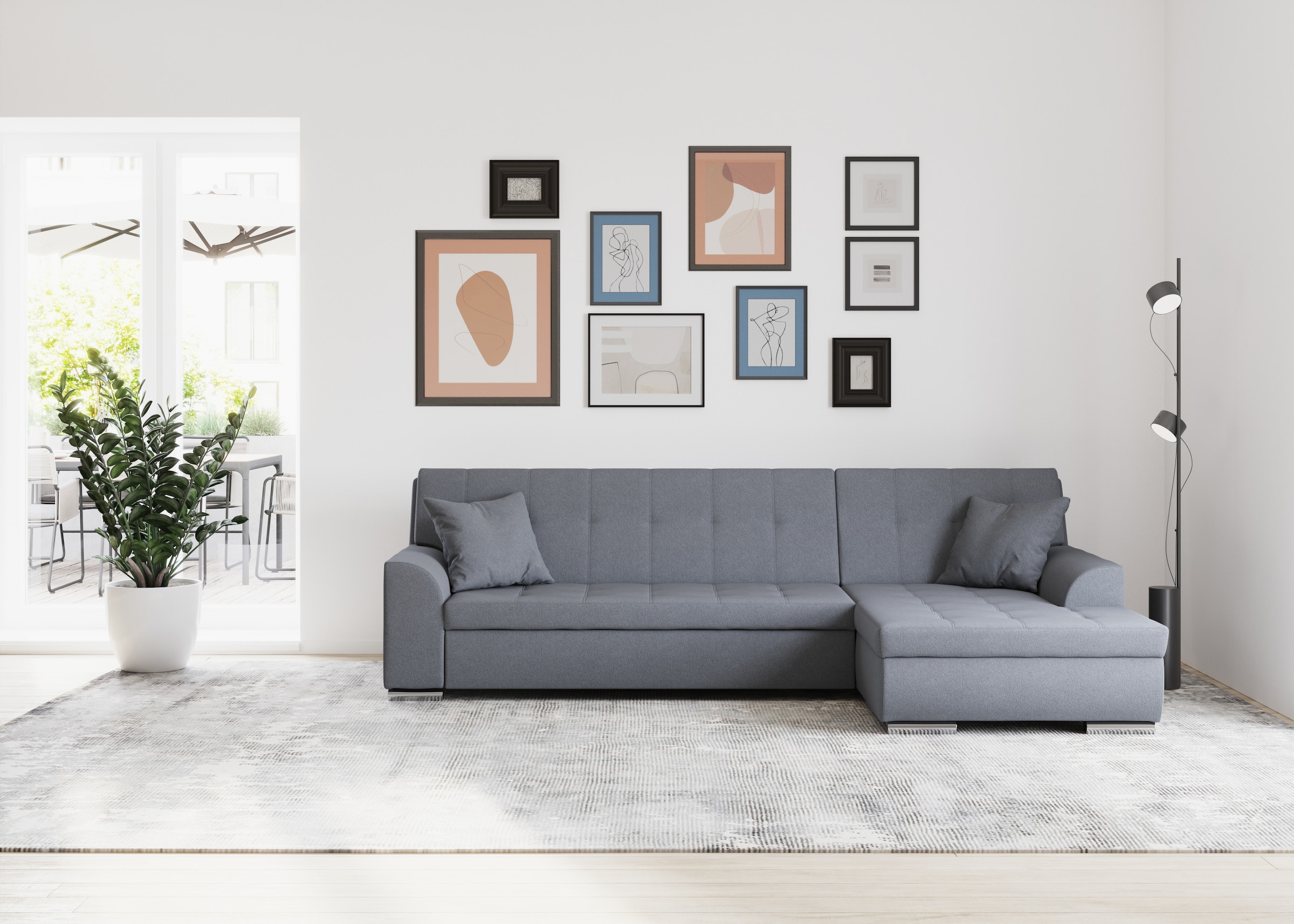 DOMO collection Ecksofa "Treviso viele Bezüge, auch in Cord, L-Form, B/T/H: günstig online kaufen