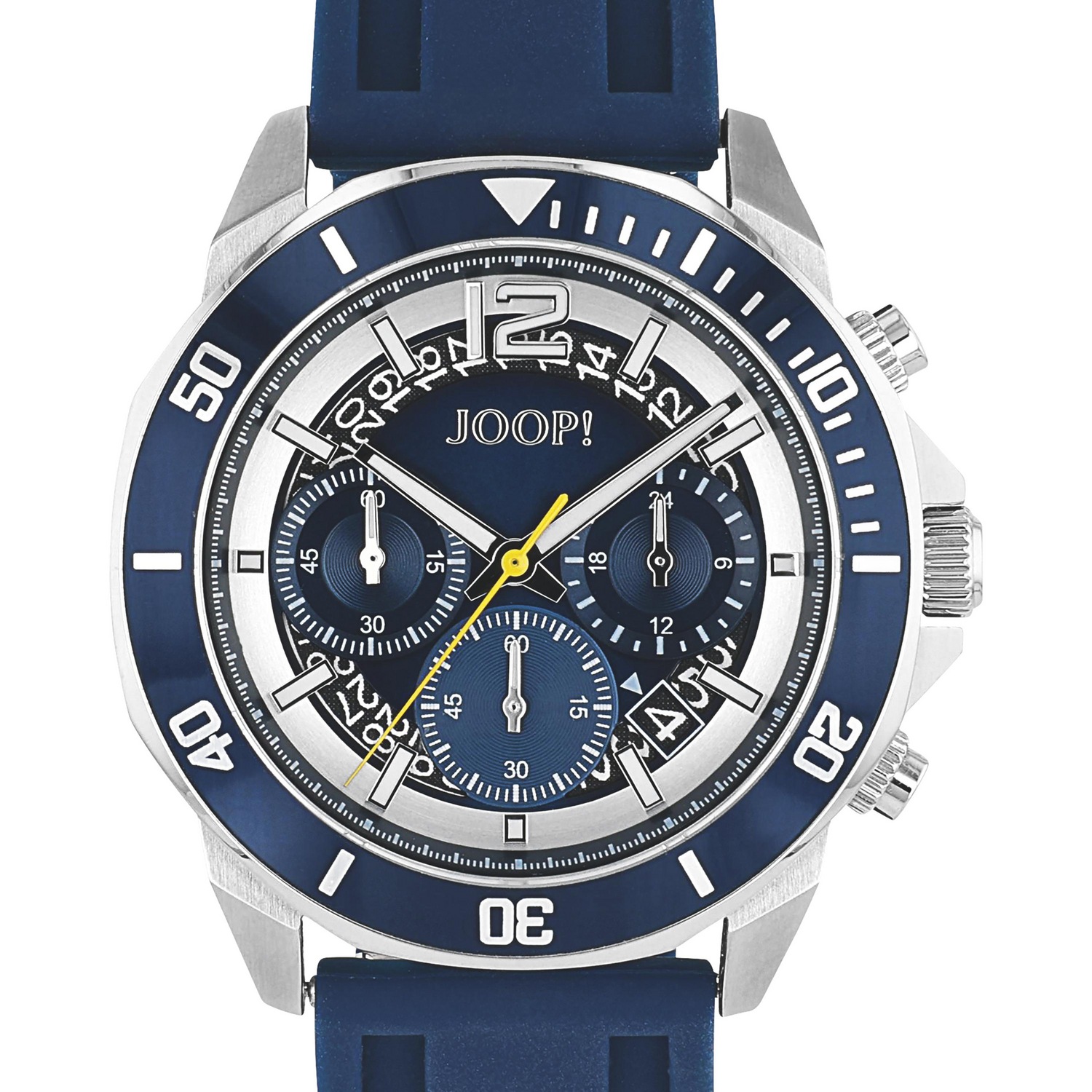 JOOP! Chronograph Quarzuhr, Armbanduhr, Herrenuhr, Silikonarmband, analog, Jahr, Monat