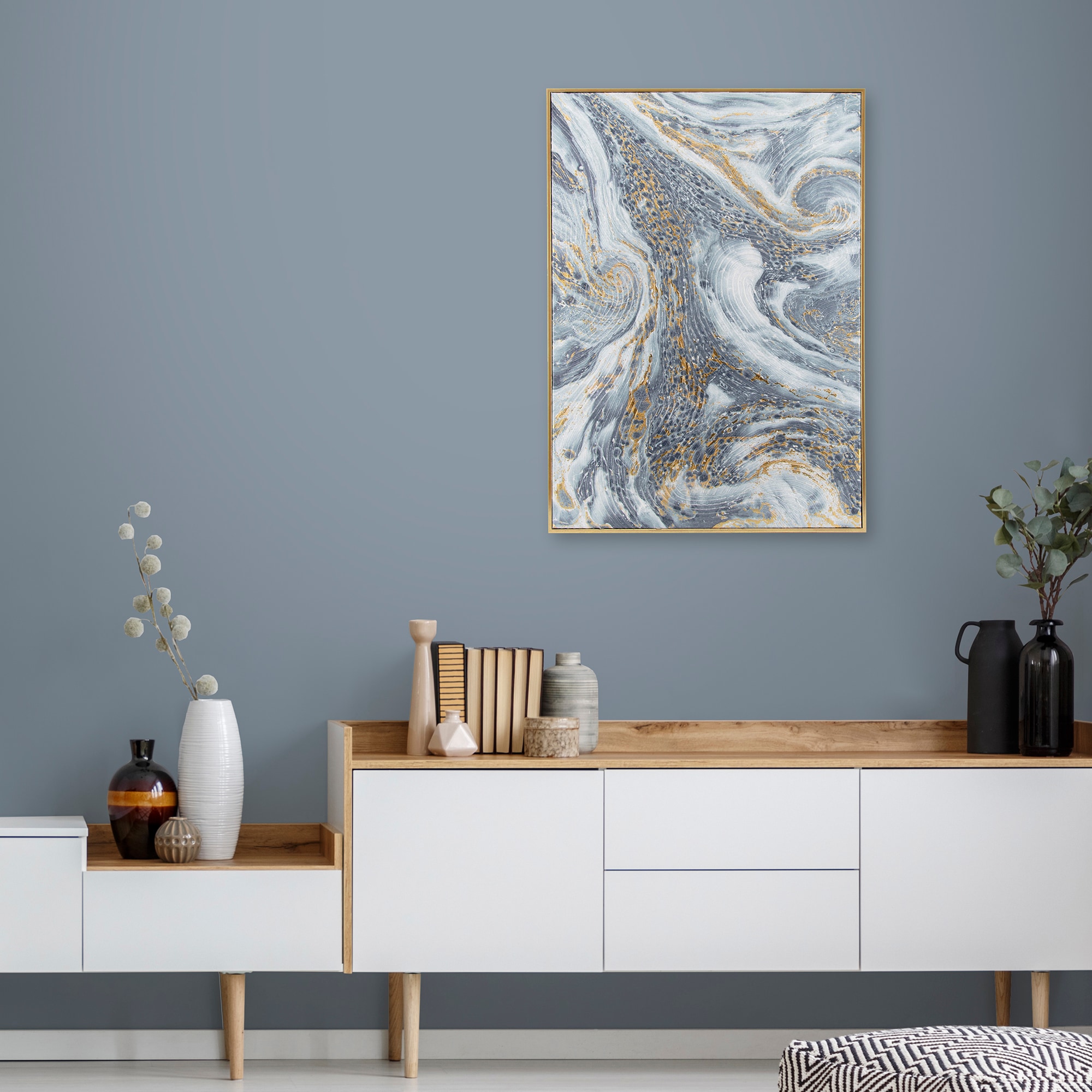 Art for the home Leinwandbild »Luxus Marmor« 1 Stk. tlg. Handgemalt Wandbild Gold Metallic 50x70cm