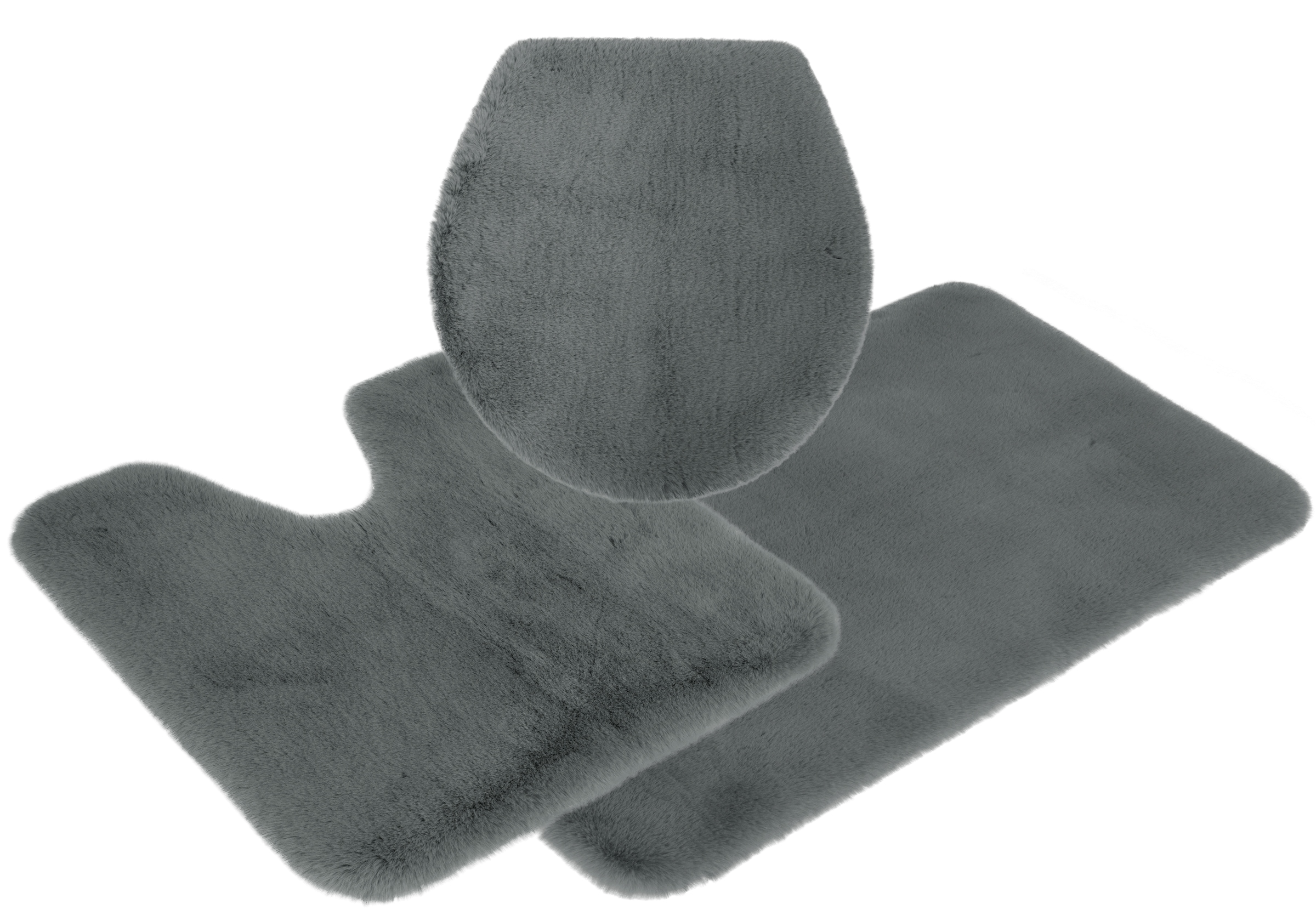 my home Badematte »Rabbit Badematten, Badvorleger, Badezimmer Teppich«, rutschhemmend beschichtet, strapazierfähig-fußbodenheizungsgeeignet-schnell trocknend, Kaninchenfell-Haptik, Badteppich, rechteckig, rund & als 3-tlg. Set