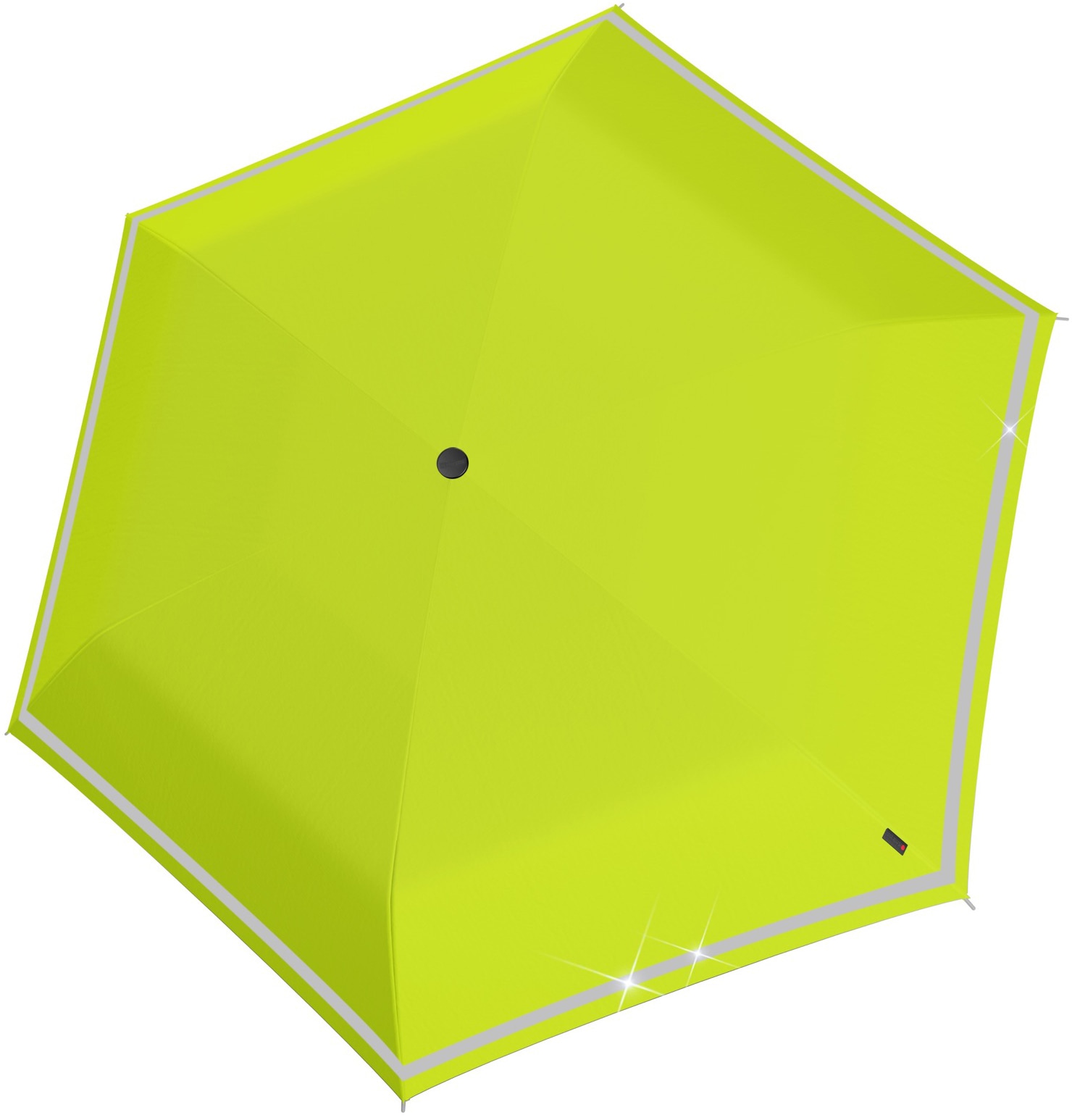 Knirps® Taschenregenschirm »Rookie manual, lime reflective«, für Kinder; mit umlaufendem, reflektierendem Band