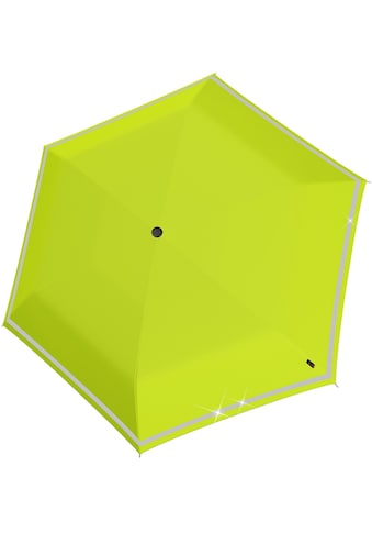 Taschenregenschirm »Rookie manual, lime reflective«, für Kinder; mit umlaufendem,...