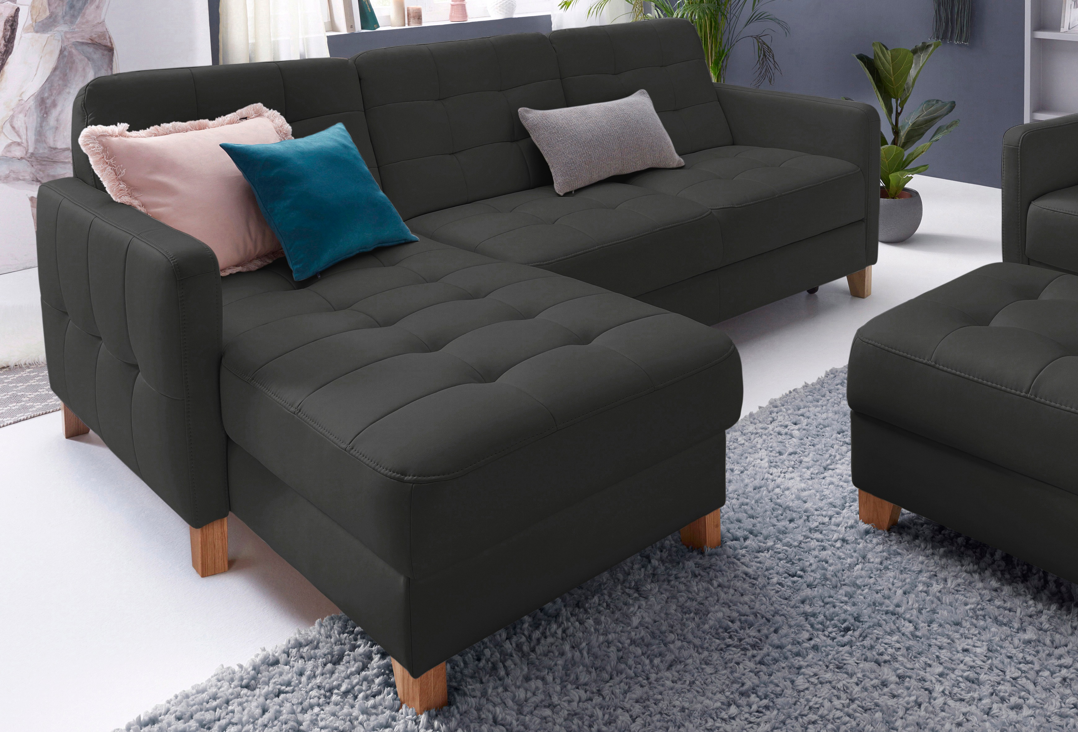 Thumbnail - exxpo - sofa fashion Ecksofa "Elio, kompakt, bequem & zeitloses Design, Breite 217cm, L-Form" wahlweise mit Bettfunktion