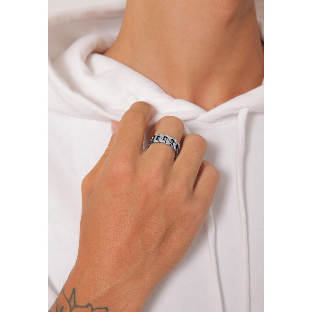 Kuzzoi Silberring »Herren Chunky Chain Look Panzerglieder 925 Silber«