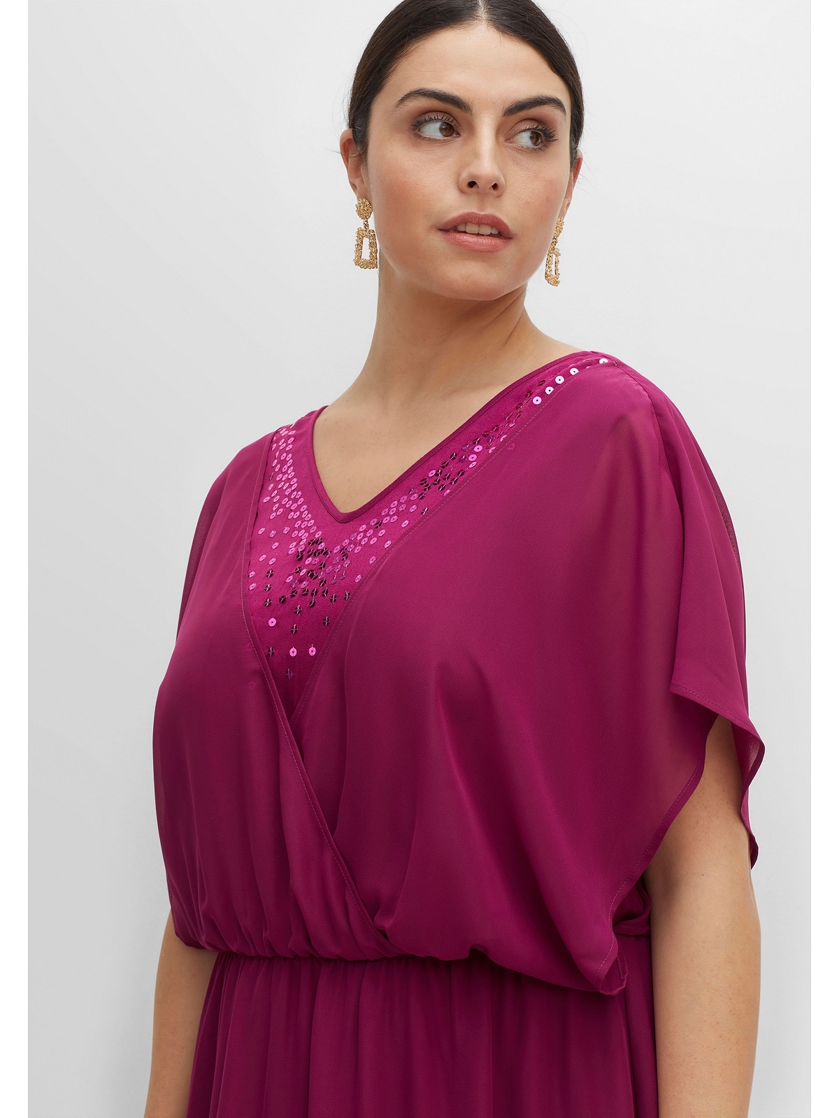 Sheego Abendkleid »Große Größen«, aus BAUR online Georgette, mit bestellen blickdichtem Unterkleid 
