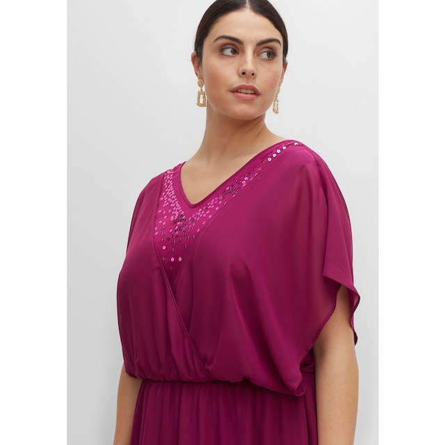 Sheego Abendkleid »Große Größen«, aus Georgette, mit blickdichtem  Unterkleid online bestellen | BAUR
