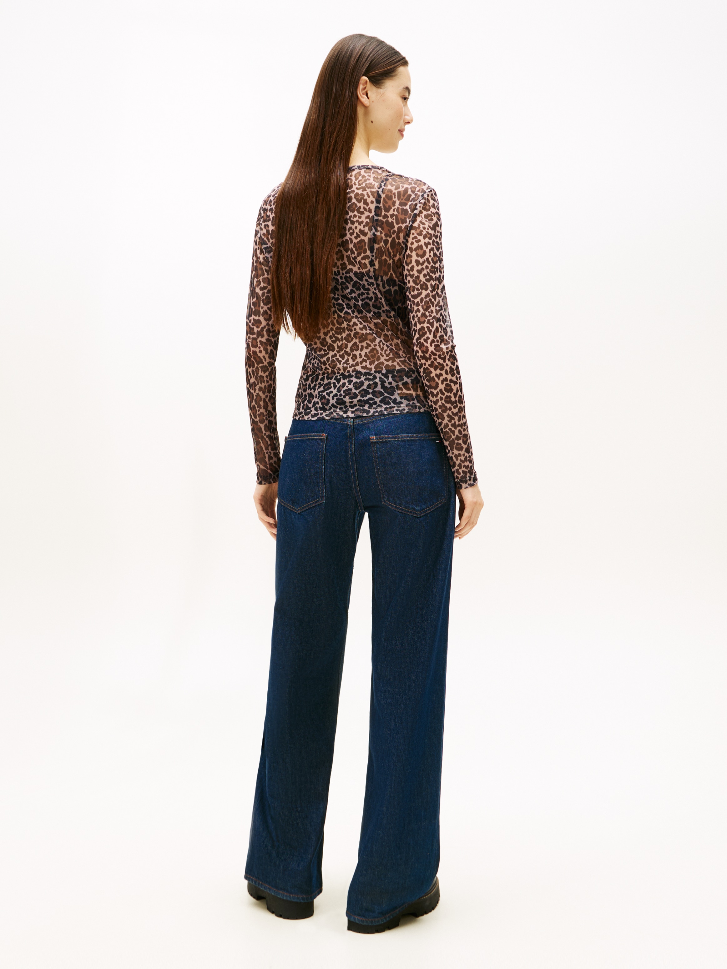 Tommy Jeans Langarmshirt »TJW SLIM AOP MESH LS TOP EXT«