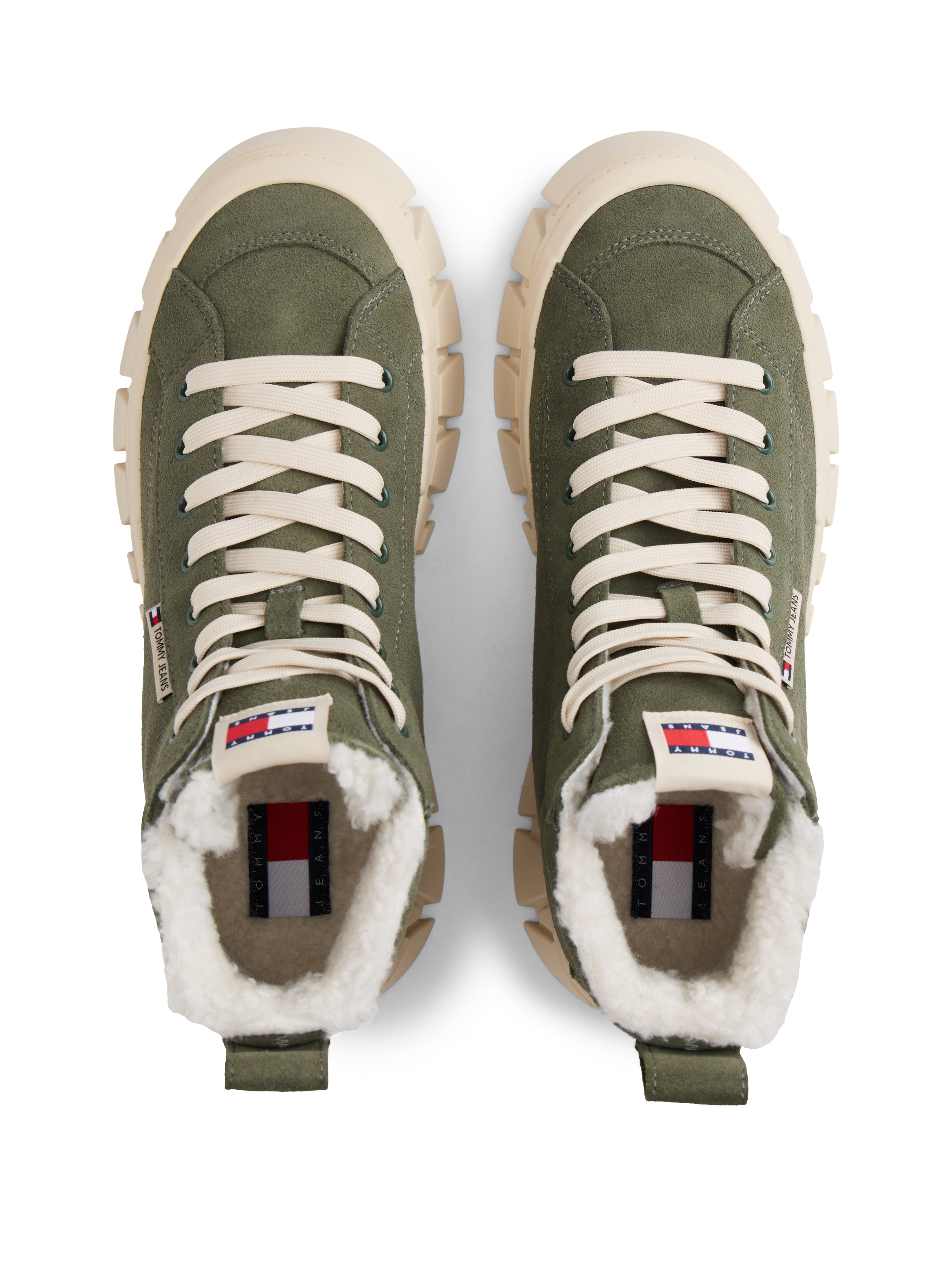 Tommy Jeans Winterboots »TJW VULC FLATFORM SUEDE WL«, Schnürboots, High Top-Sneaker mit markanter Plateausohle