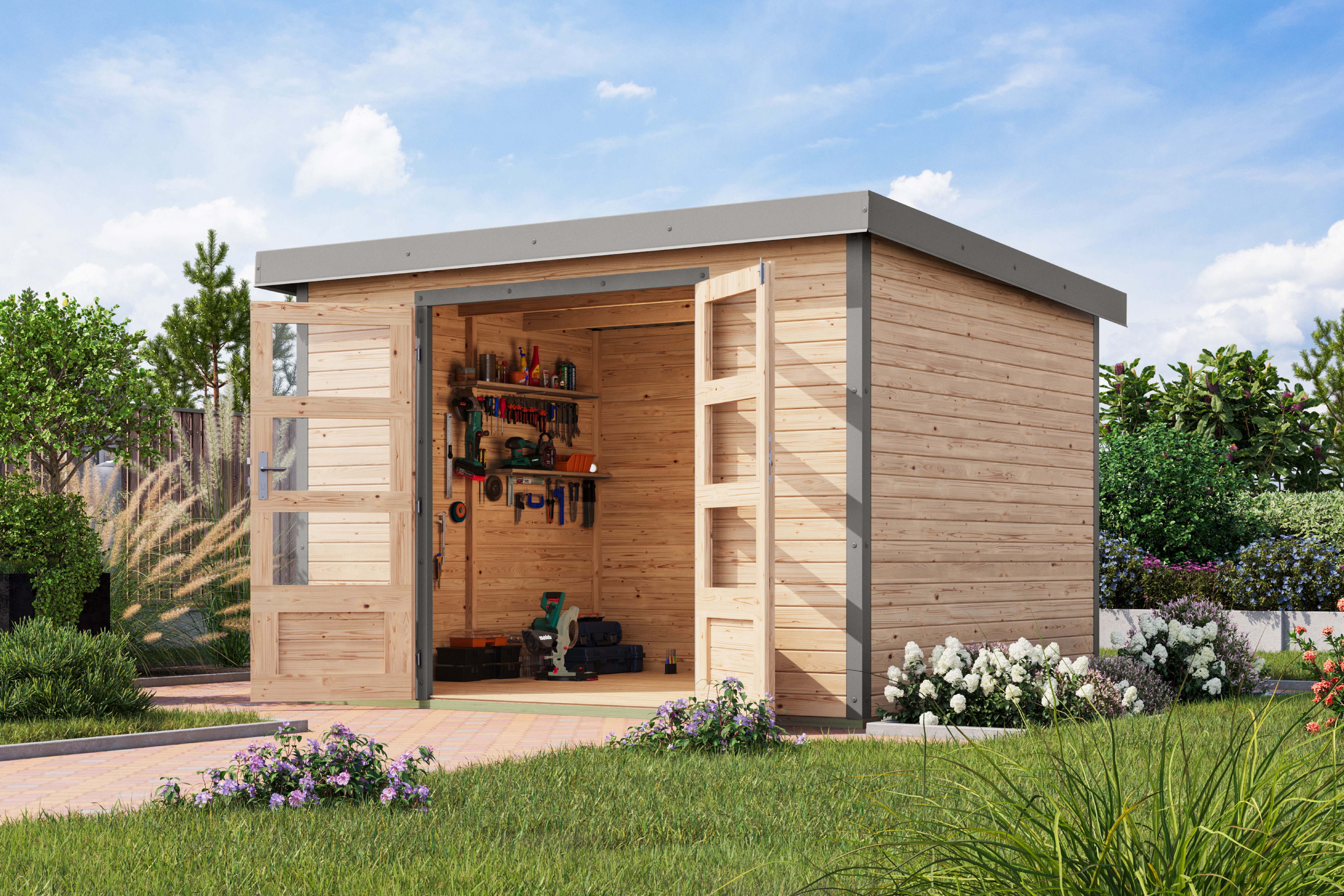 Karibu Gartenhaus "Jupiterino 5, in verschiedenen Farben"