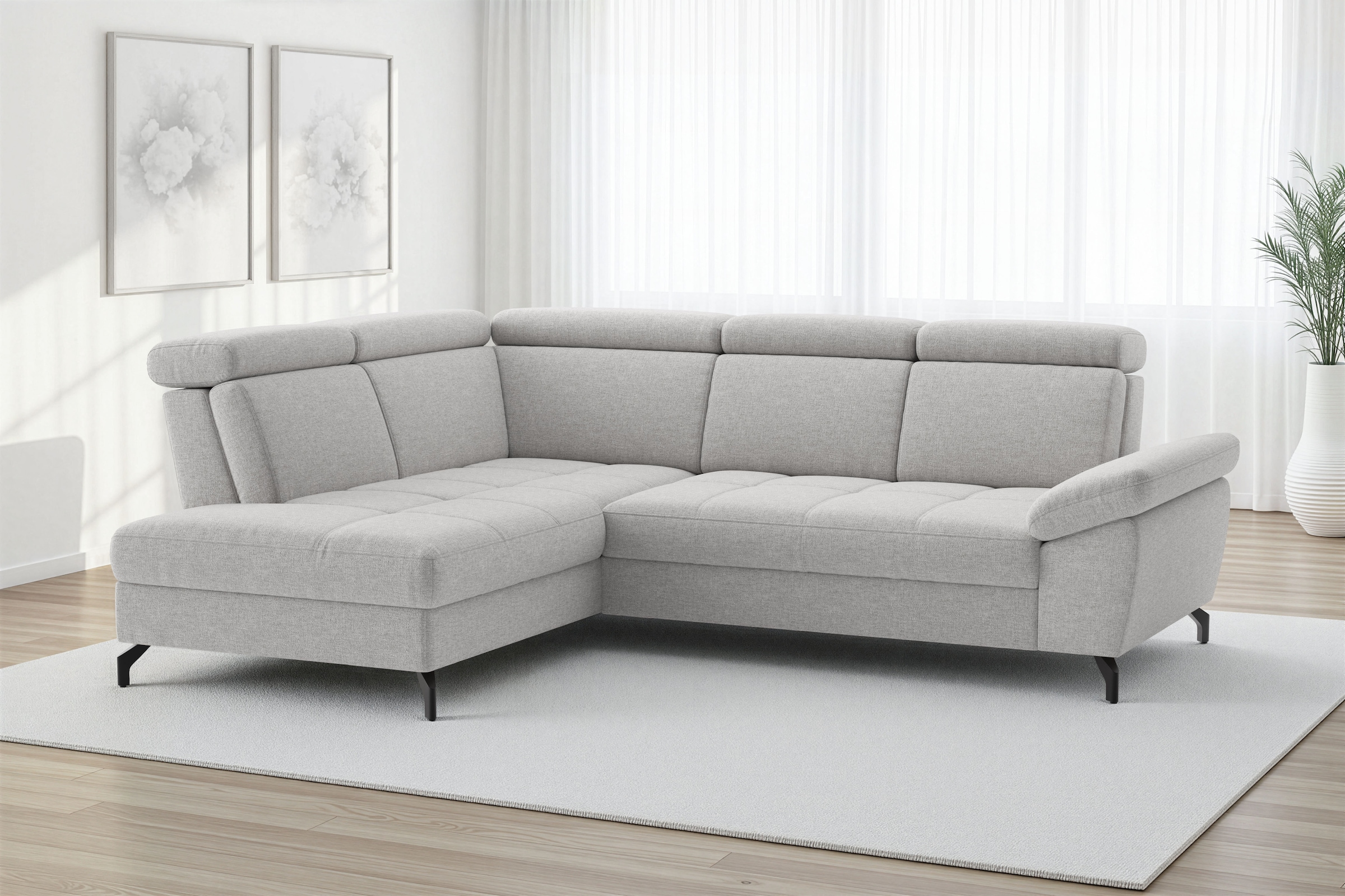 sit&more Ecksofa "Vanity; L-Form, B. 254 cm" Inkl.Sitz-,Kopf-und Armteilverstellung