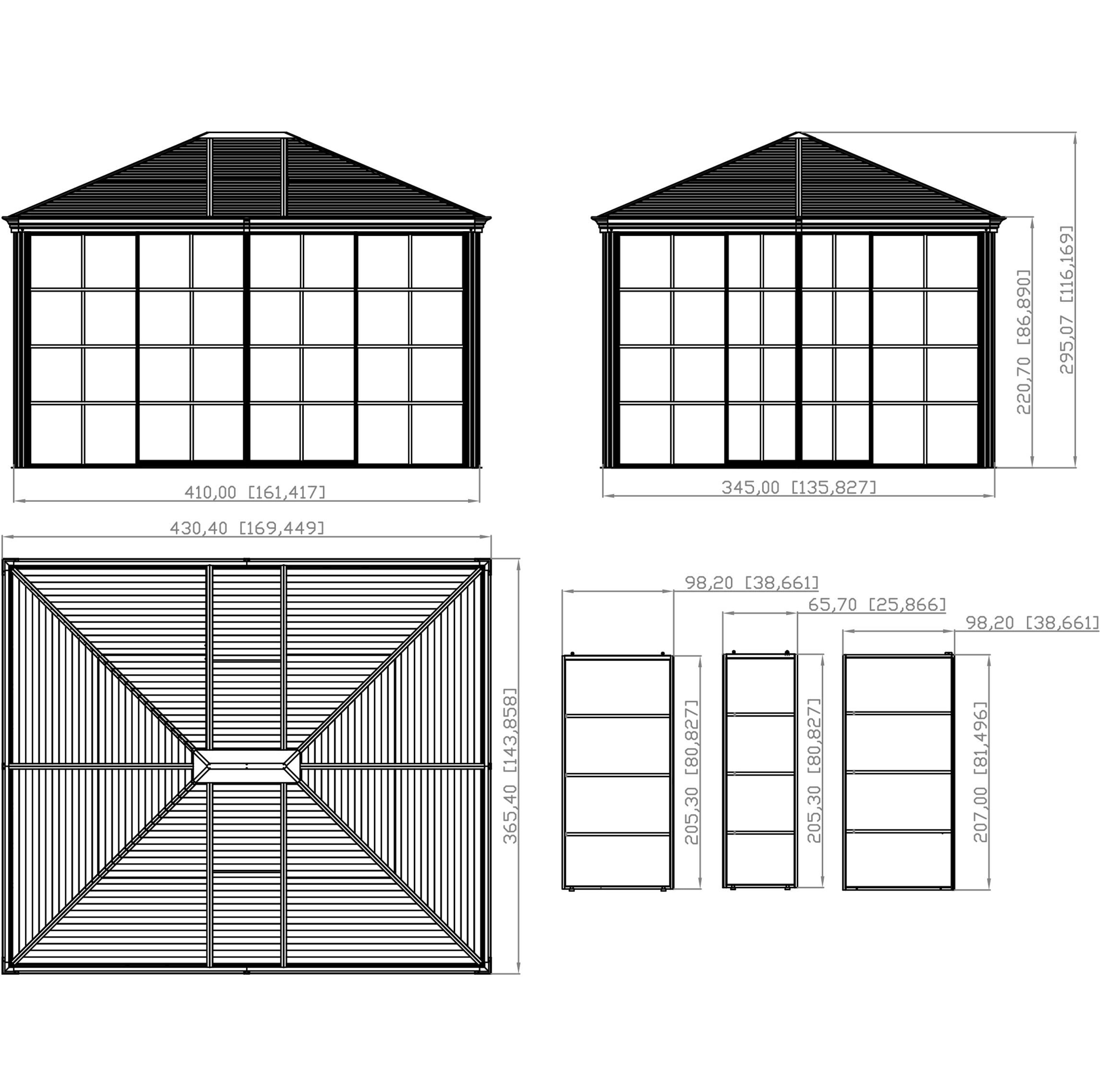 Sojag Pavillon »Striano«, (Set), BxT: 427x362 cm