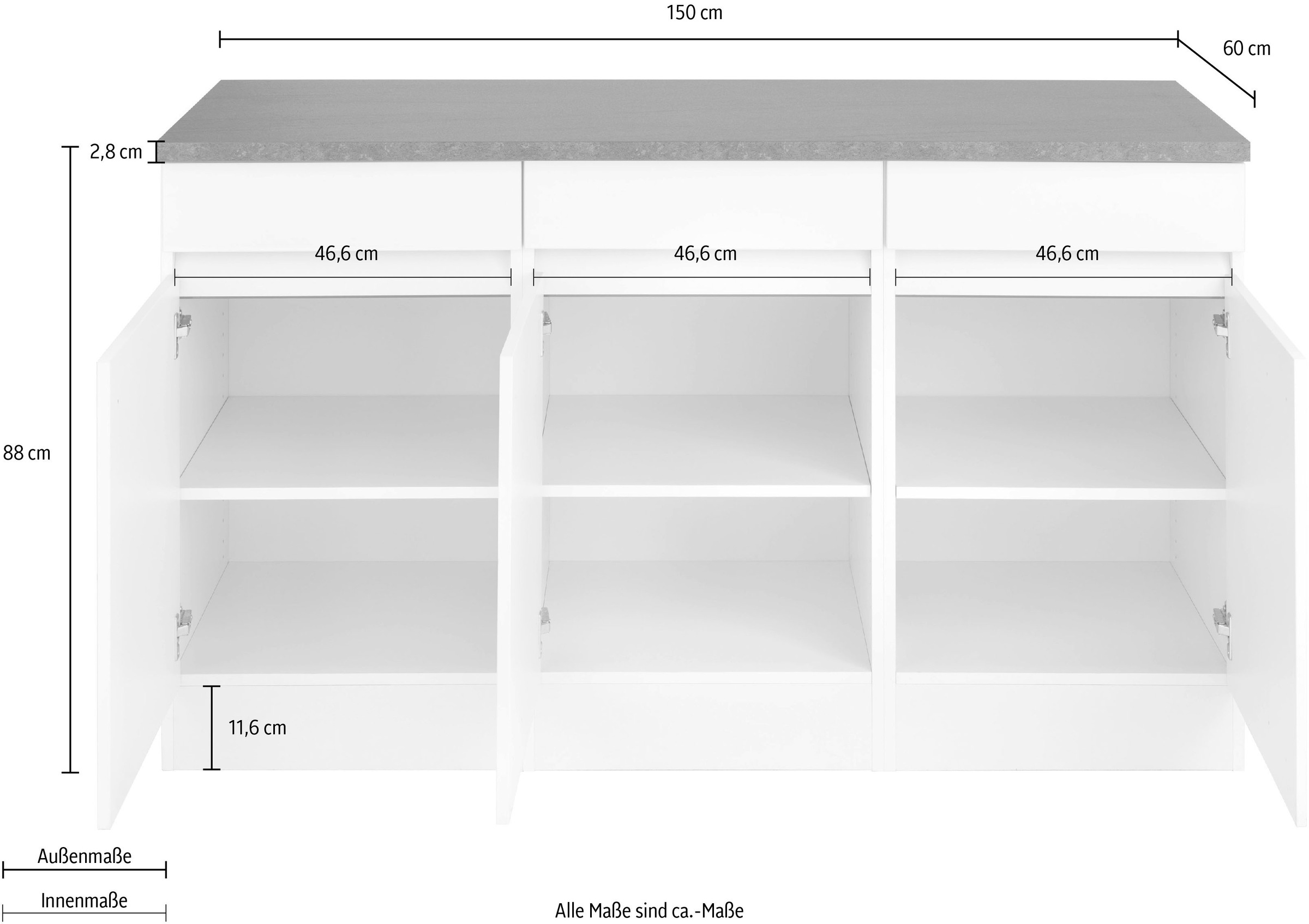 OPTIFIT Unterschrank »Roth«, Breite 150 cm | BAUR