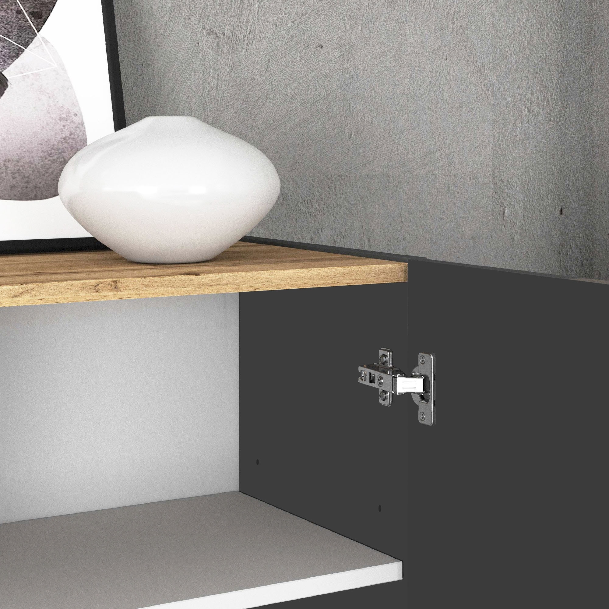 INOSIGN Highboard »GARDA Highboard, Kommode, Schrank, Grifflos mit Push to Open«, (1 St.), 3 Türen, 3 Schubladen, grifflos Breite 102 cm