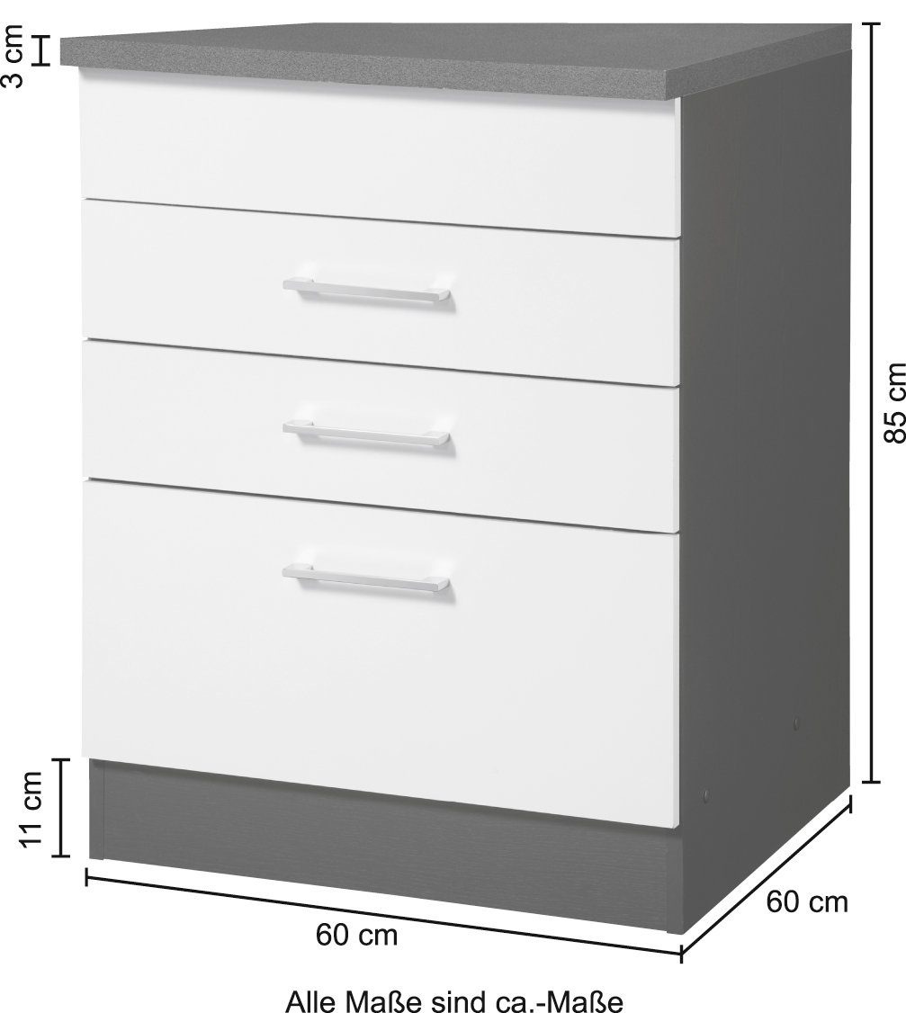 KOCHSTATION Kochfeldumbauschrank »KS-Paris«, Breite 60 cm