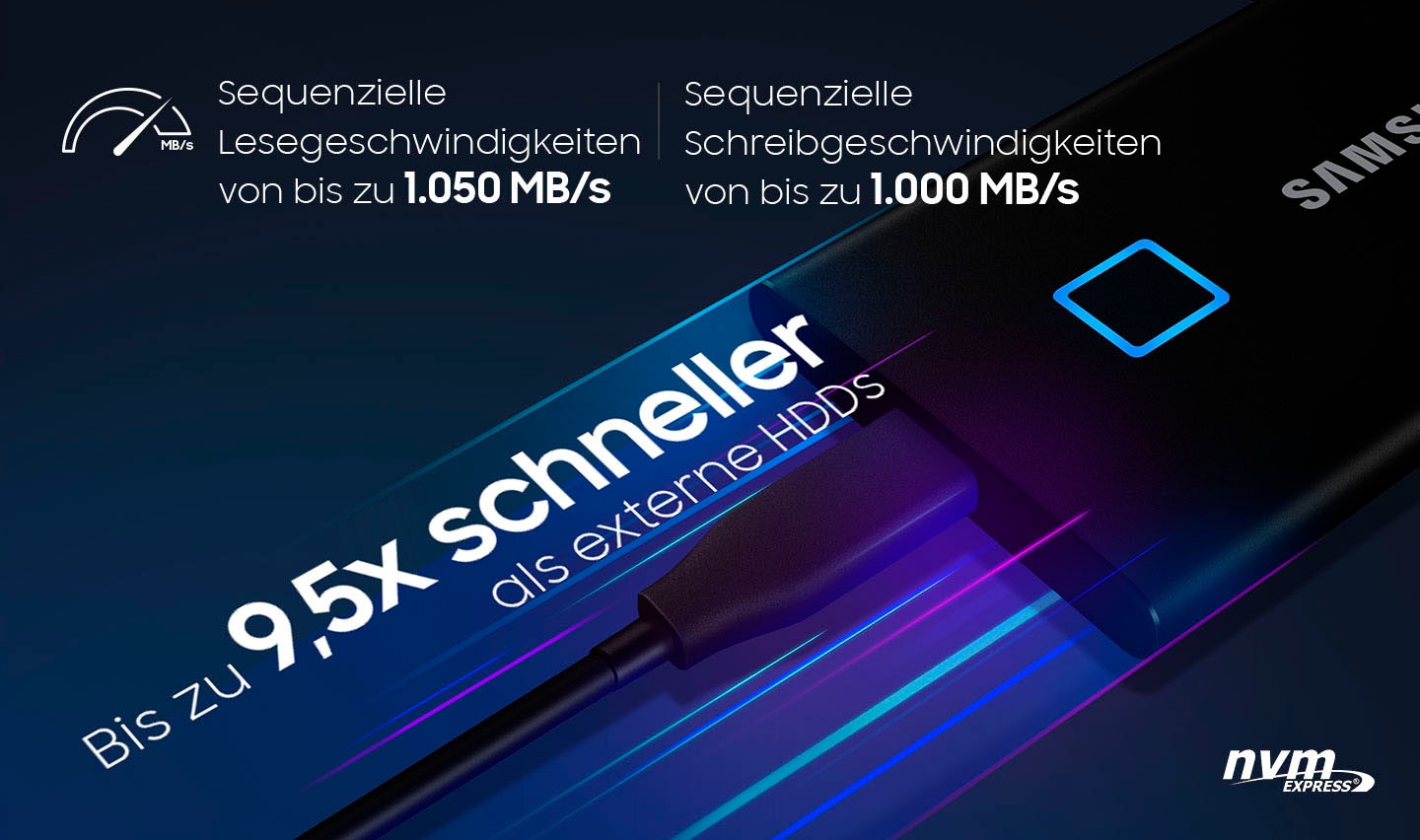 Samsung externe SSD »Portable SSD T7 Touch«, Anschluss USB 3.2-USB 2.0