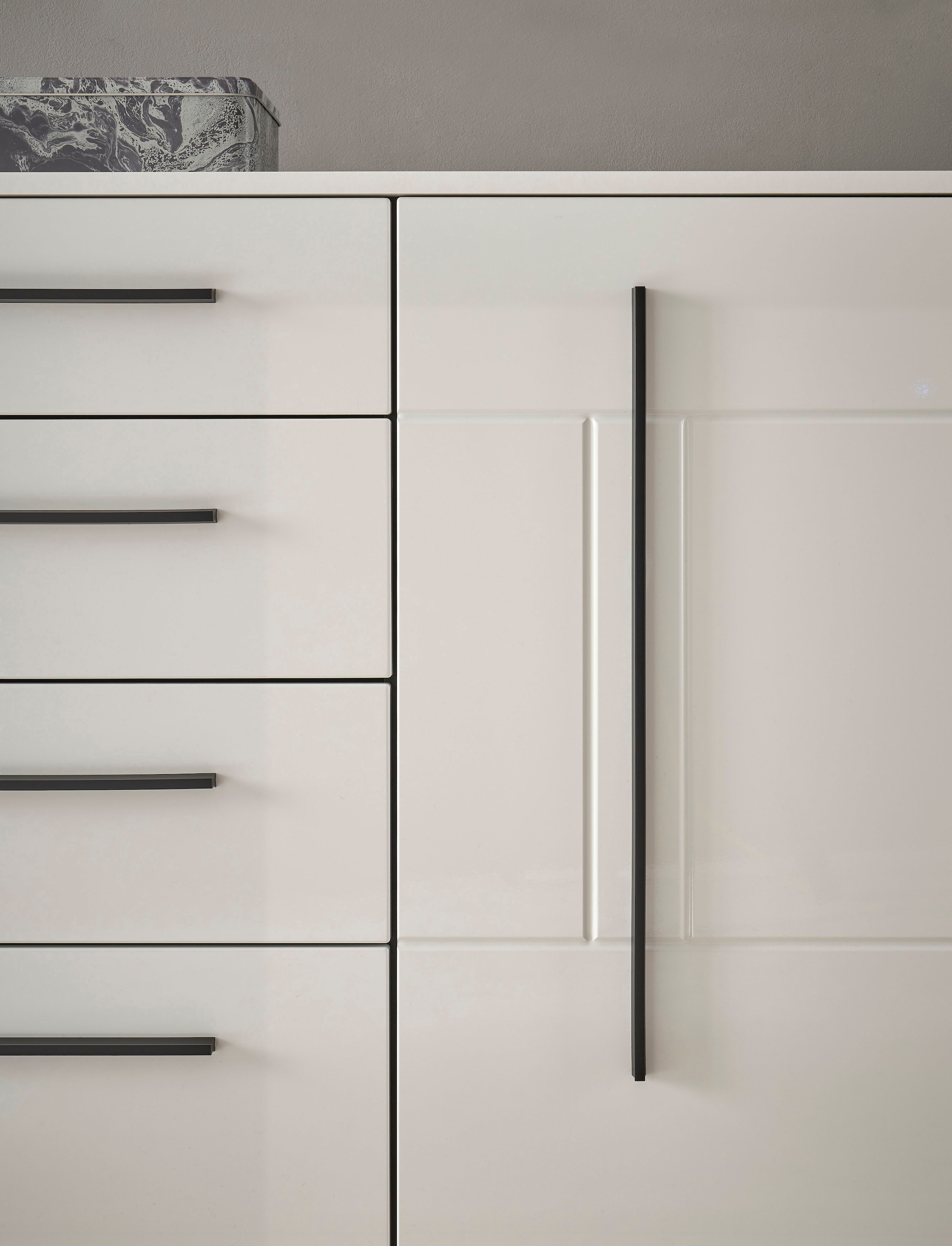 INOSIGN Wohnwand »Cantara, moderne Anbauwand, Wohnzimmer-Set, in Eiche Evoke oder Weiß«, (Set), enthält zwei Vitrinen und ein Sideboard