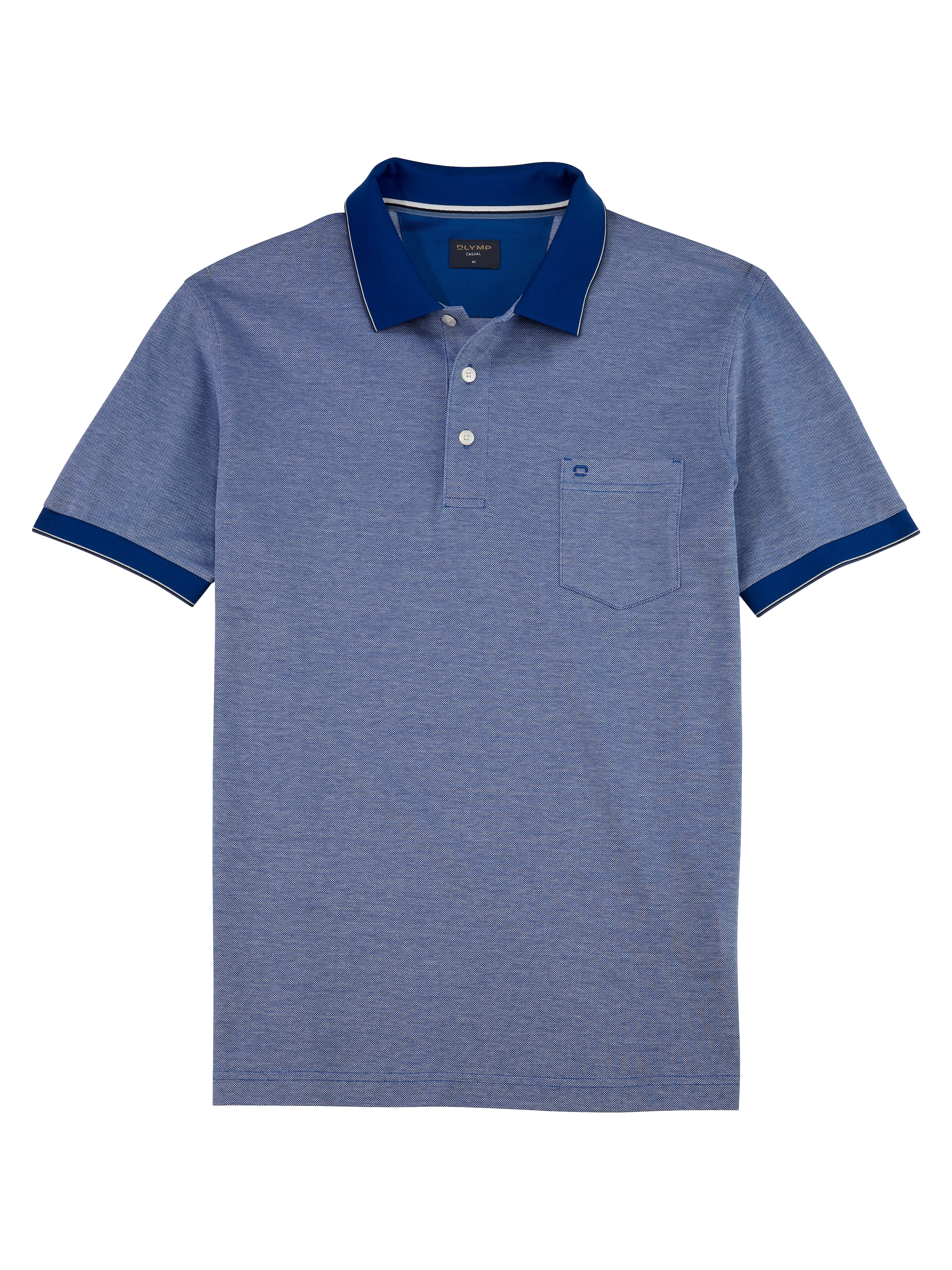 OLYMP Poloshirt »Casual«, Two-Tone Piqué, Seitenschlitzen im Saum