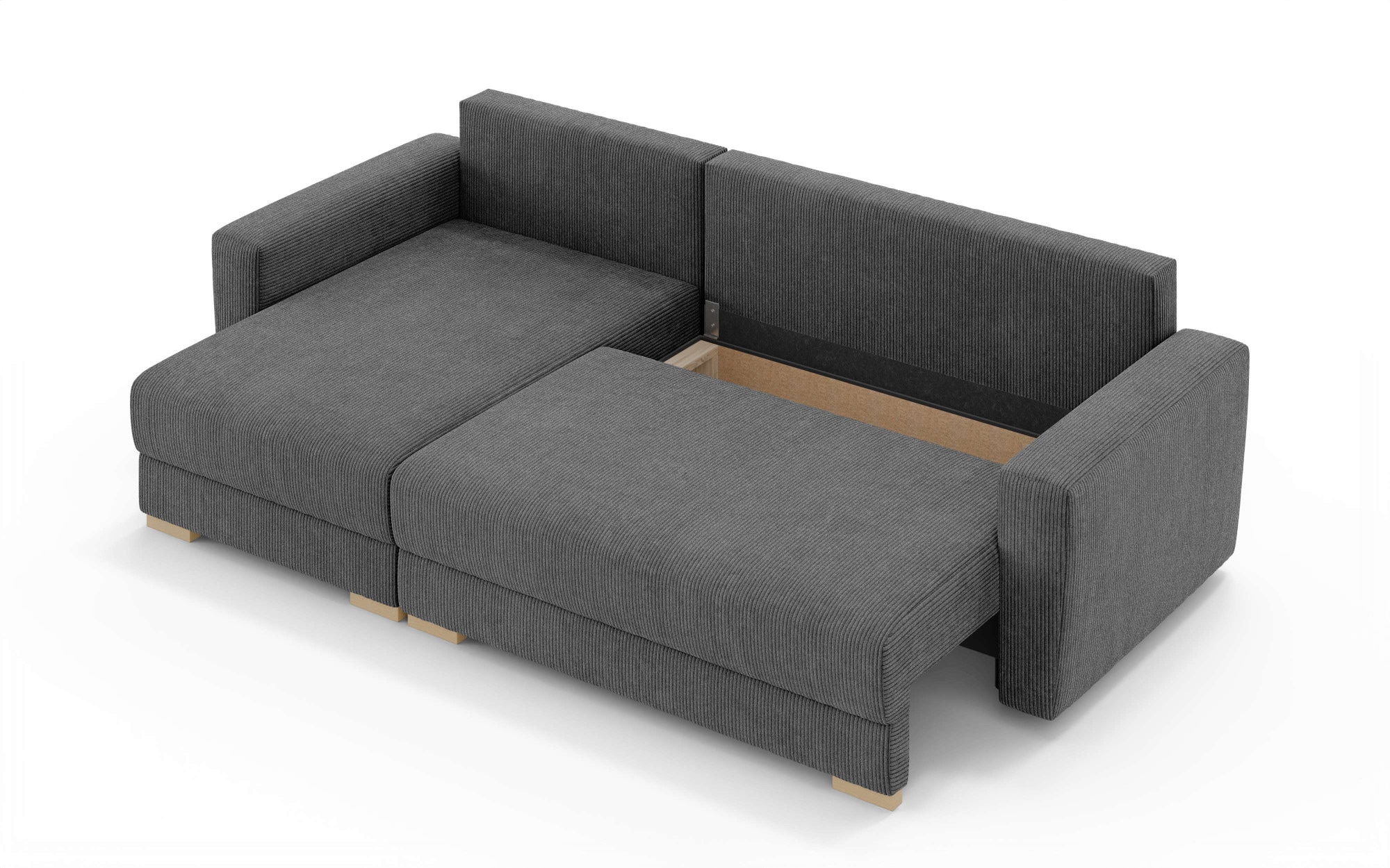 INOSIGN Ecksofa »MAGHERA universell Schlafsofa mit Bettkasten, Maße B/T/H: 255/142/84cm«, L-Form mit Recamiere rechts oder links montierbar, hoher Sitzkomfort