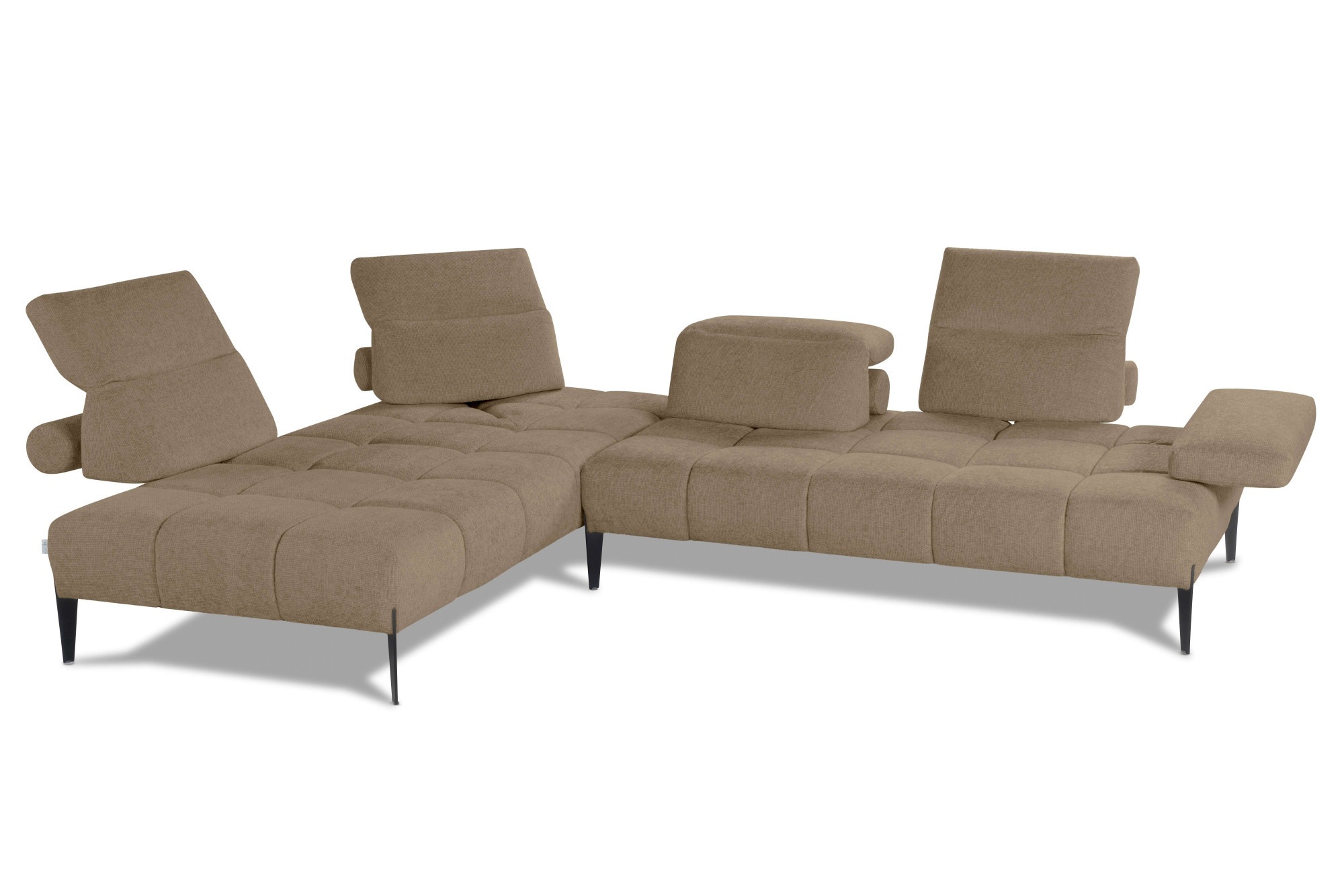 CALIA ITALIA Ecksofa »Skyline, Made in Italy, Design-Sofa, L-Form, mit Sitztiefenverstellung« verstellbare Armlehne und Kopfstütze für maximalen Komfort