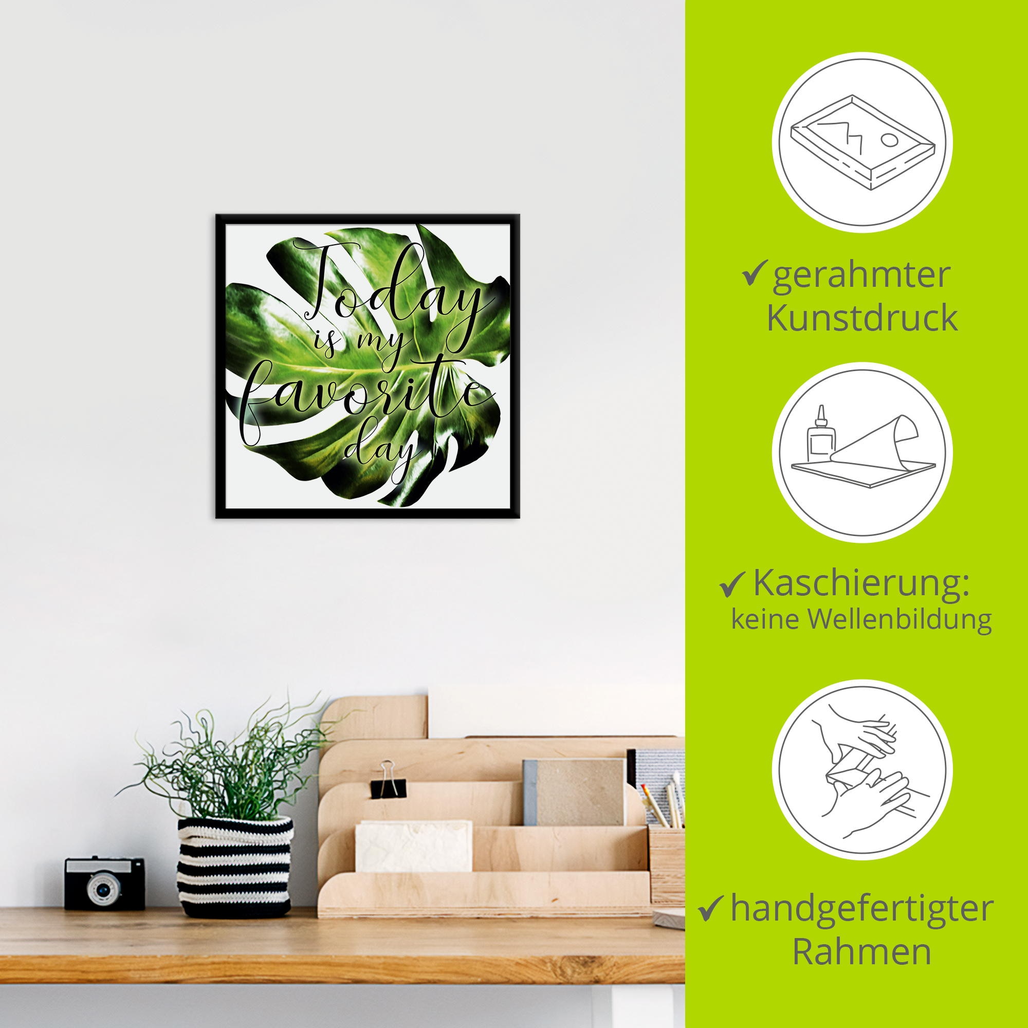 Artland Wandbild »Heute ist mein Lieblingstag«, Sprüche & Texte, (1 St.)