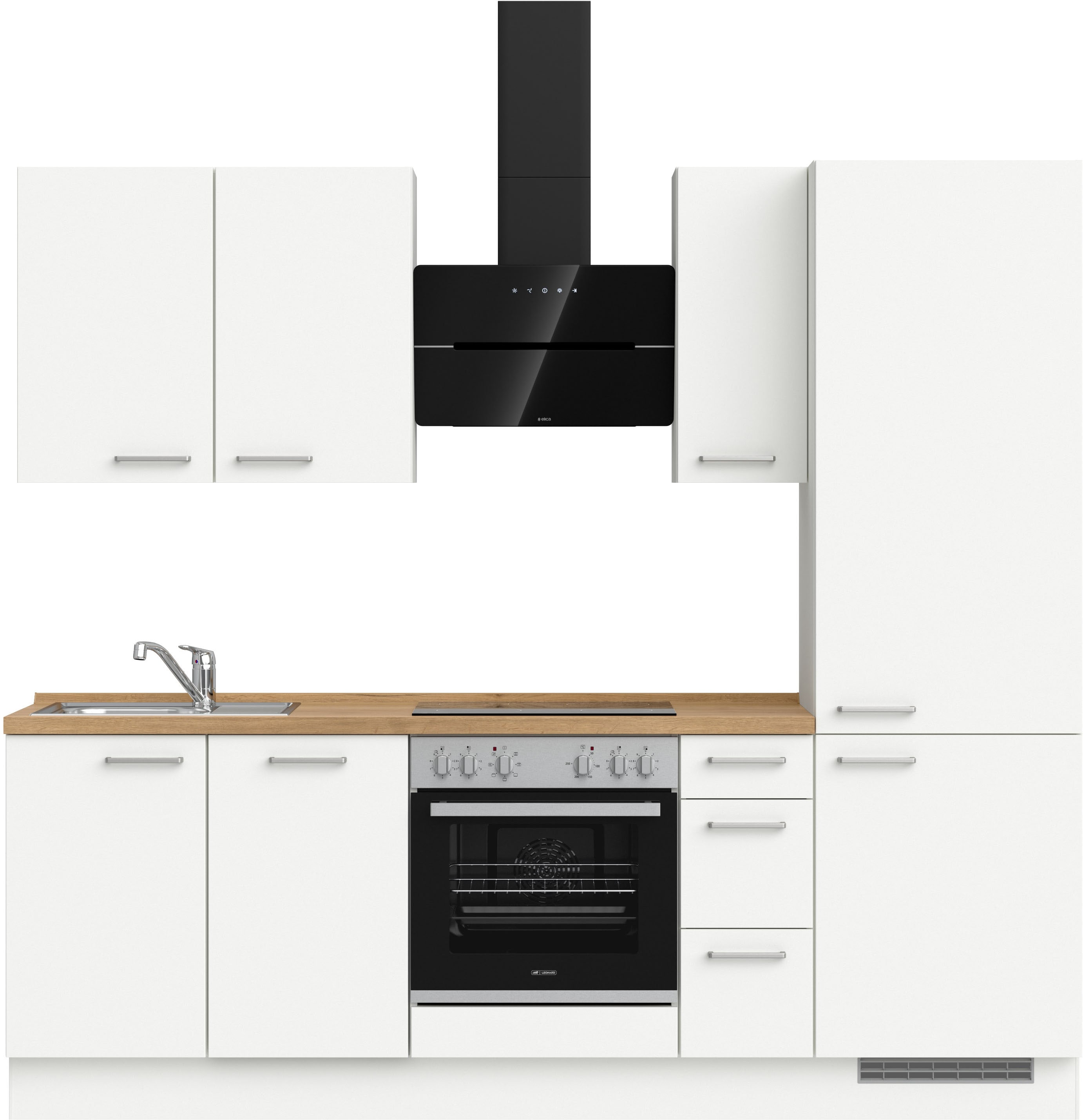 nobilia Küchenzeile ""Touch II", NEU: individuell anpassbar mit gratis Profi-Beratung" vormontiert, Breite 240 cm, Ausrichtung wählbar, wahlw. mit E-Geräten