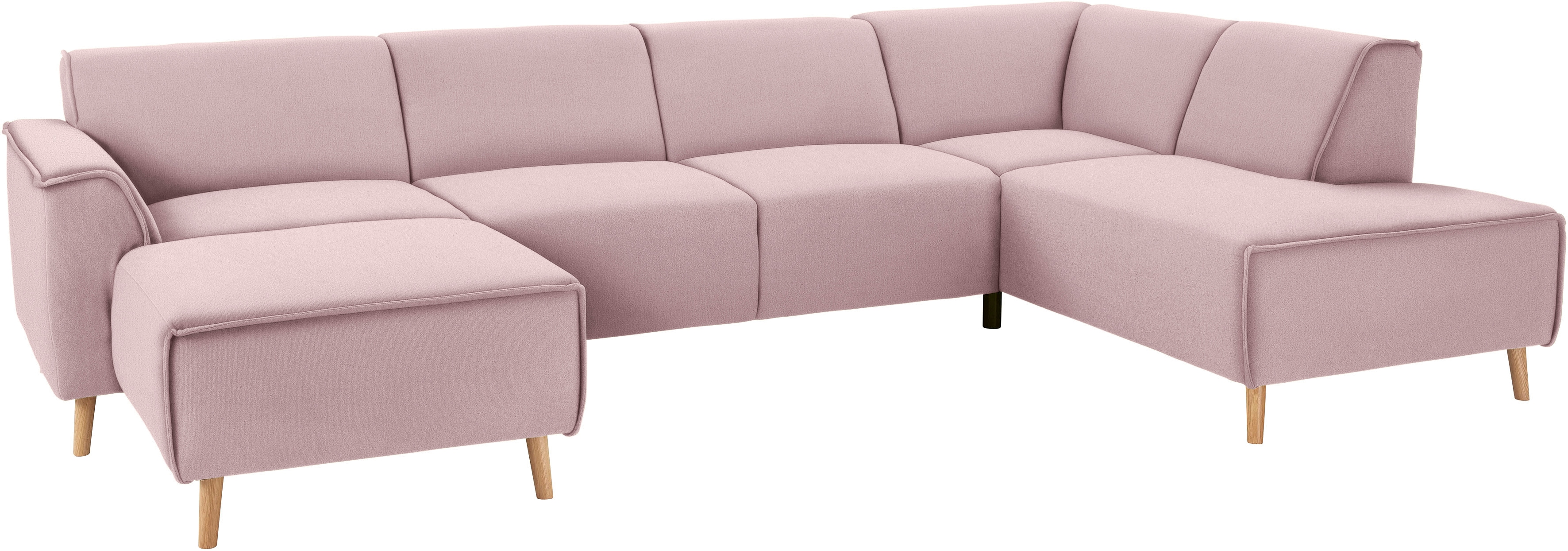 Home affaire Wohnlandschaft "Janek Scandic Design, elegant und zeitlos U-Form" mit Federkern und Keder in scandinavischem Design