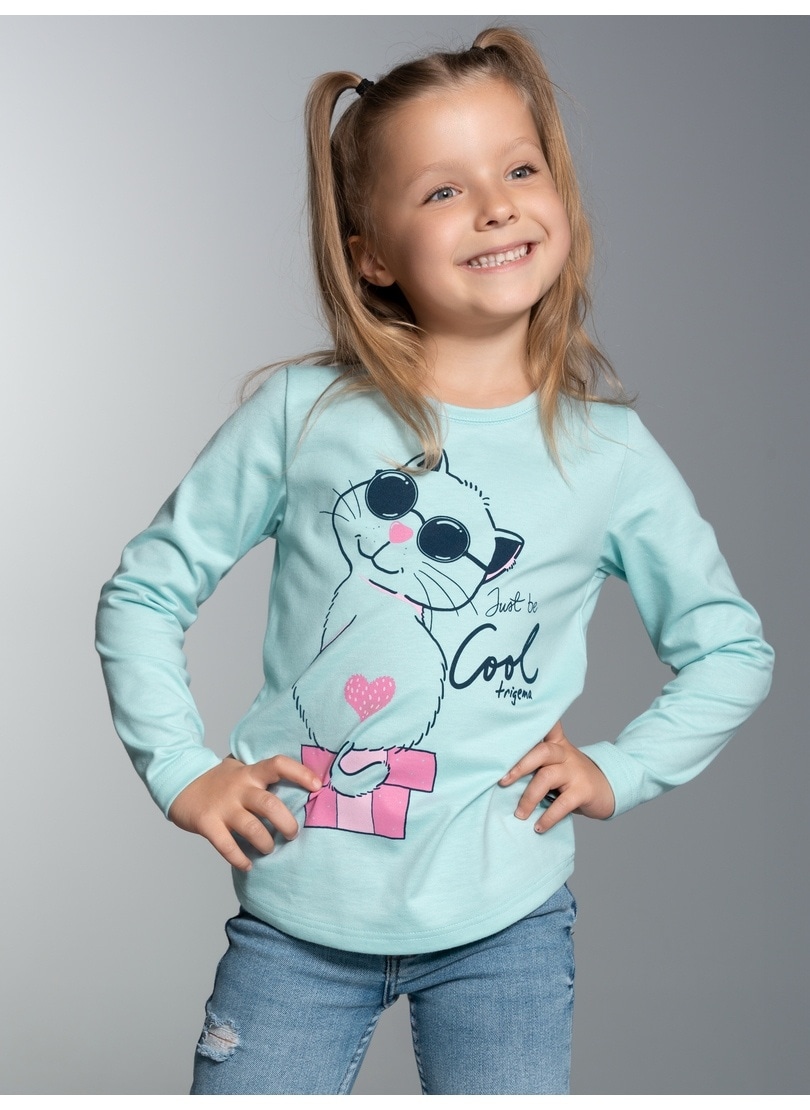 Trigema Pyjamaoberteil »TRIGEMA Langarmshirt mit Katzen-Motiv«, (1 tlg.)