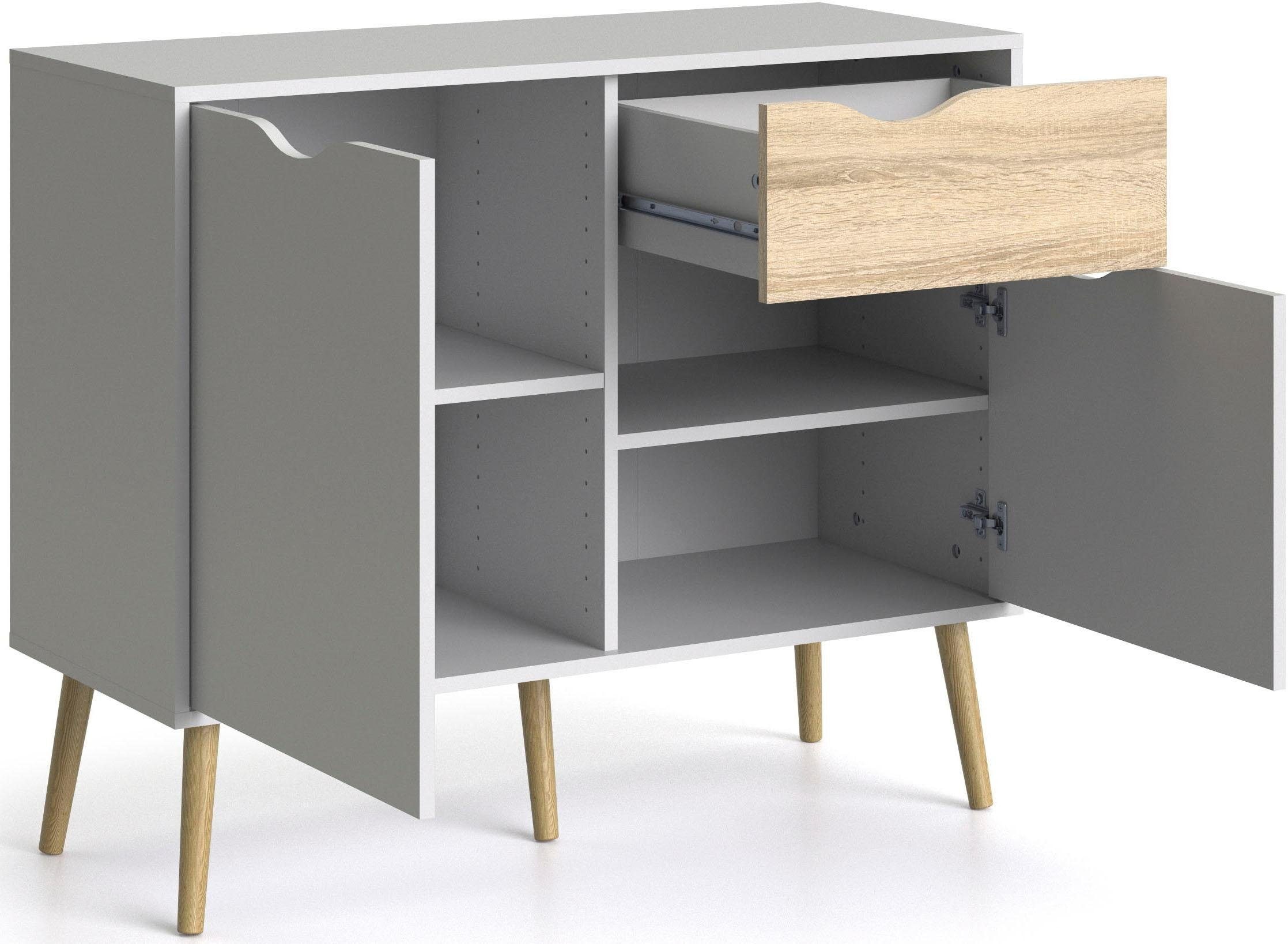 andas Sideboard »Oslo Aufbewahrung, Schubladenschrank«, Kommode mit 2 Türen, 1 Schublade, Breite 99 cm, Höhe 81 cm