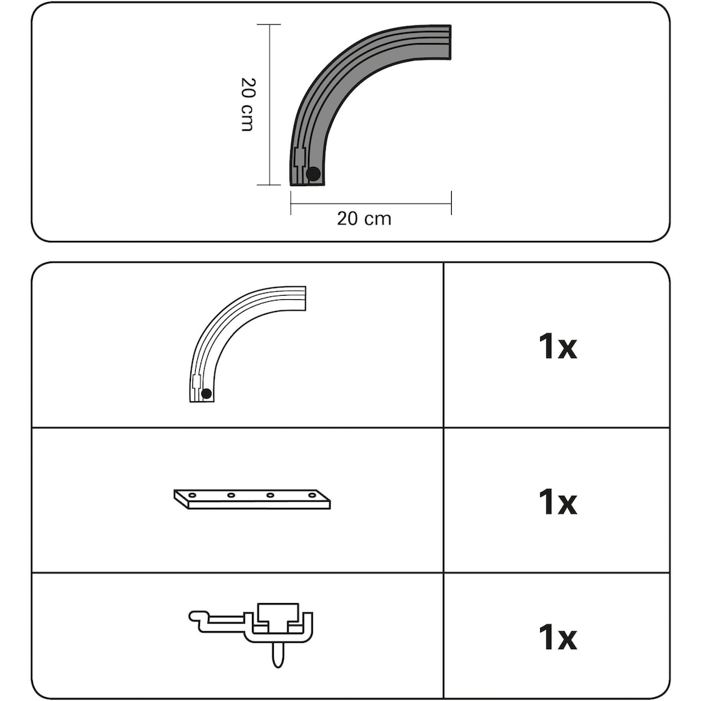 GARDINIA Gardinenschiene »Rundbogen«, 1 läufig-läufig, Fixmaß