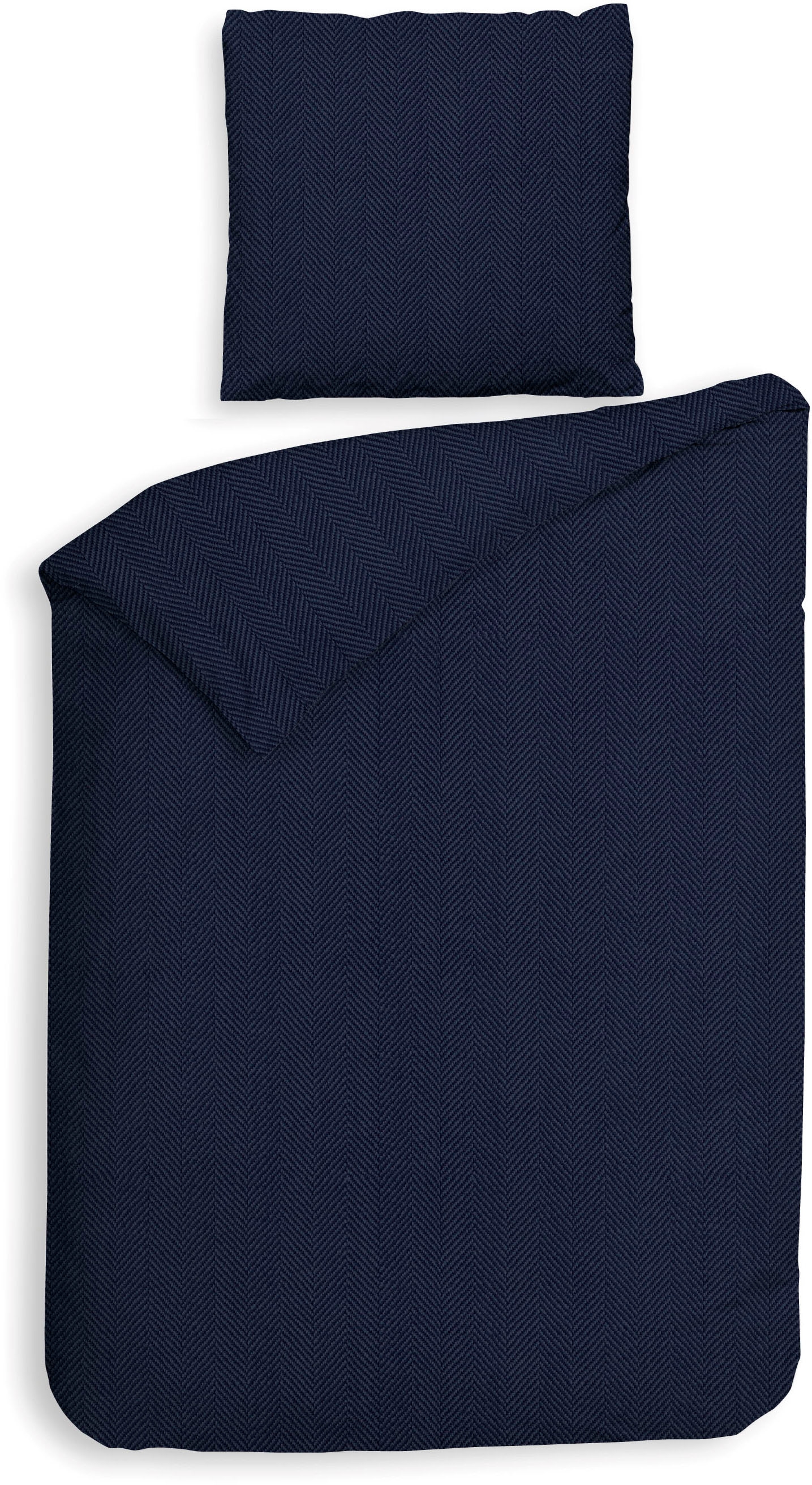 Heckett & Lane Bettwäsche "Spina" 2 Stk. tlg. Fischgrät Muster, 100% Baumwo günstig online kaufen