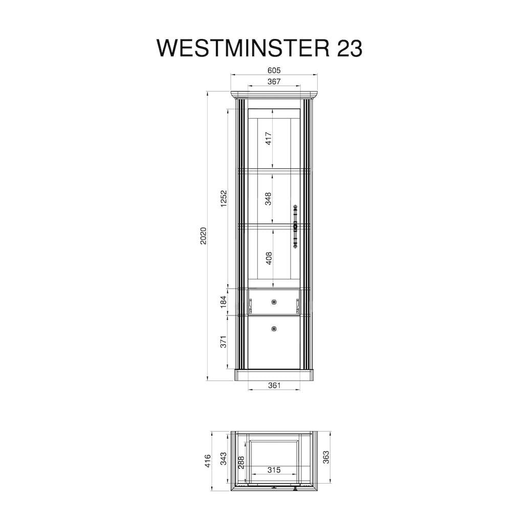 Home affaire Wohnwand »Westminster«, (Set, 4 St.), im romantischen Landhausstil