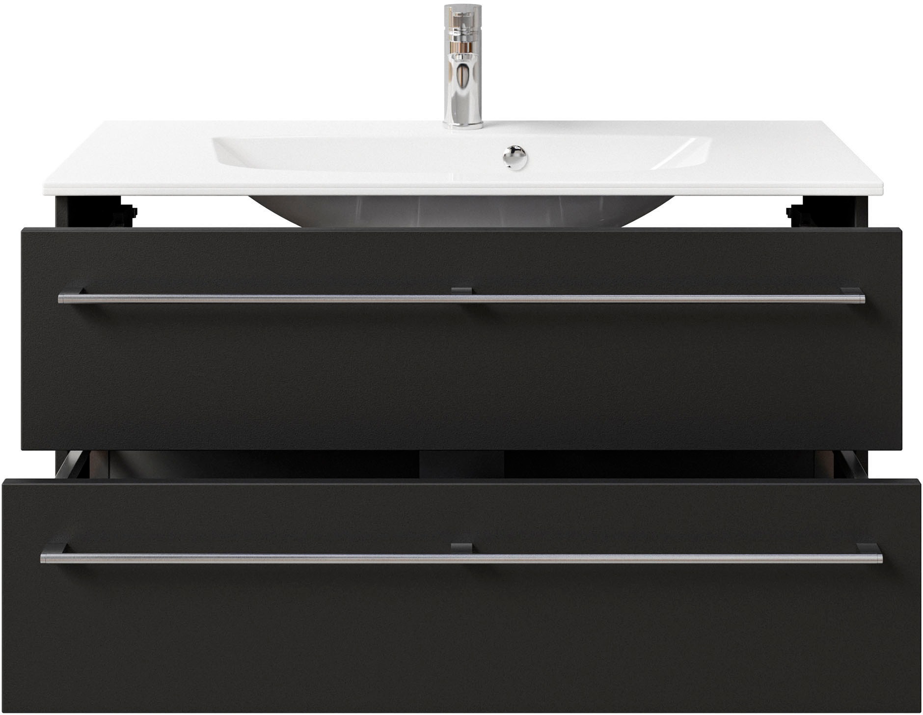 Thumbnail - Saphir Waschtisch "Serie 6025 Mineralmarmor-Waschtisch mit Unterschrank, 97 cm breit" 2 Stk. tlg. Waschplatz mit 2 Schub...