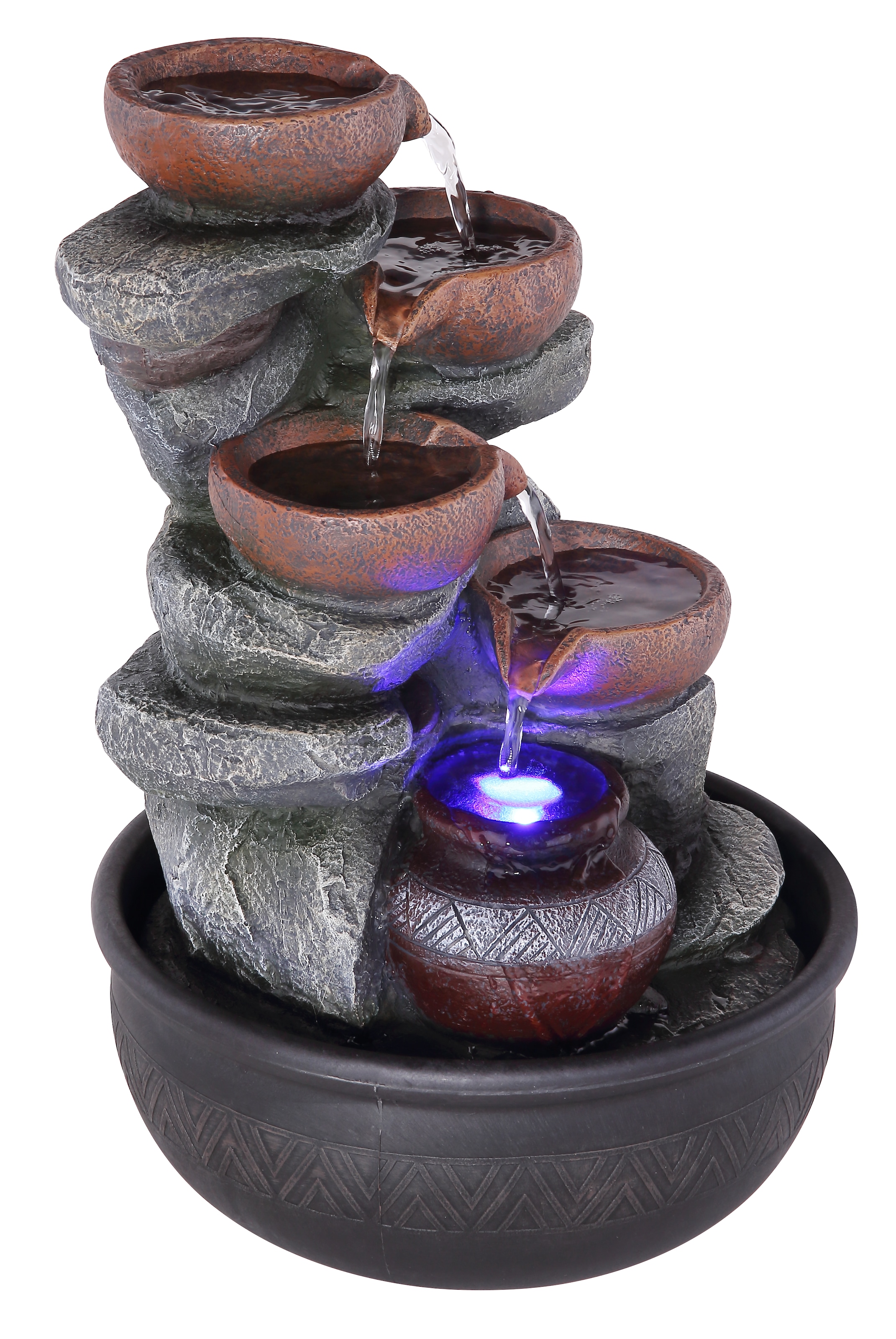 GLOBO LIGHTING Dekolicht »FONTANA« LED-Modul 1 Stk. Brunnen Grau/Schwarz, RGB, Licht aufwärts, 12V