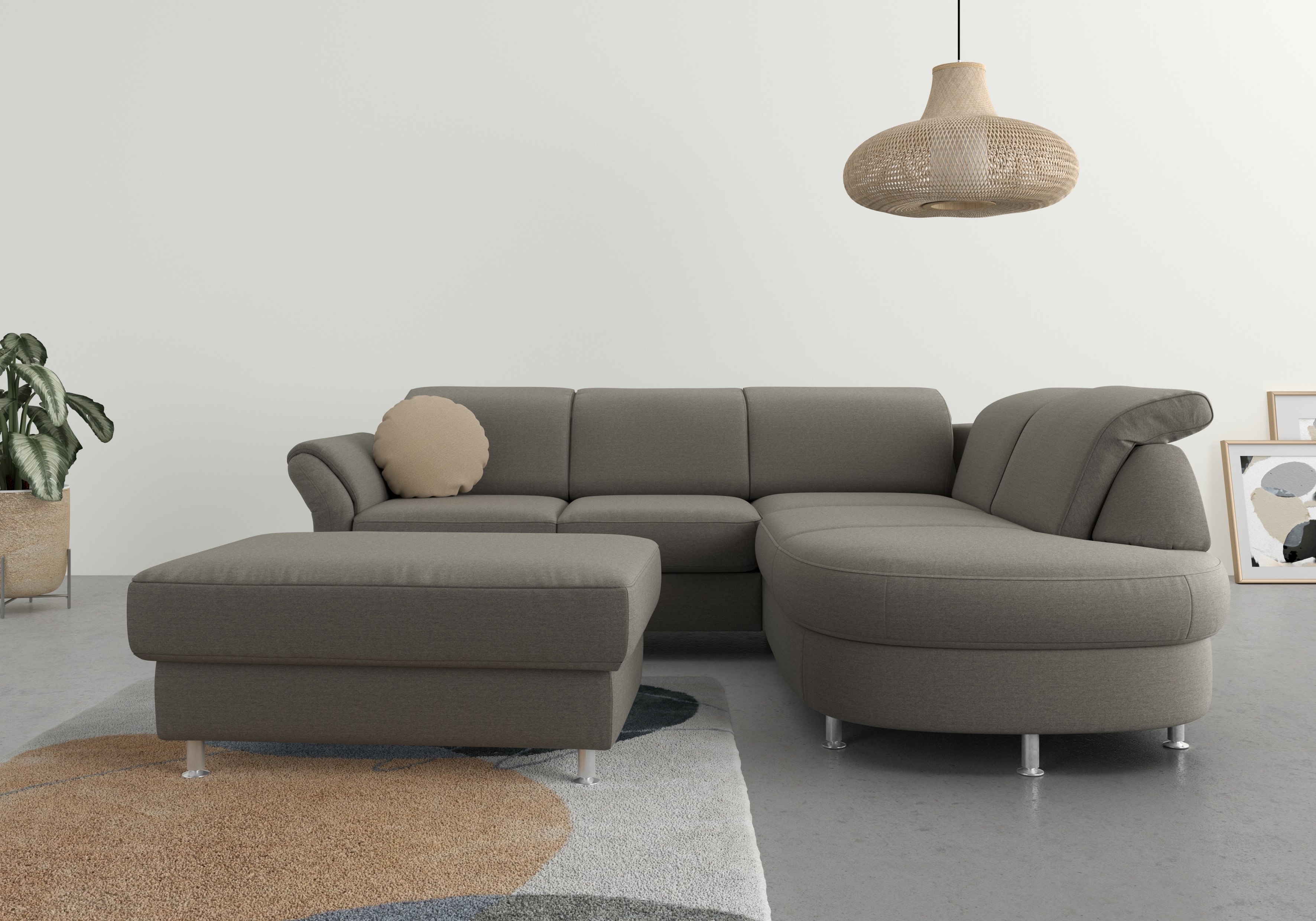 sit&more Ecksofa "Apulia L-Form" wahlweise Schlaffunktion, Bettkasten und Kopf- und Armteilverstellung