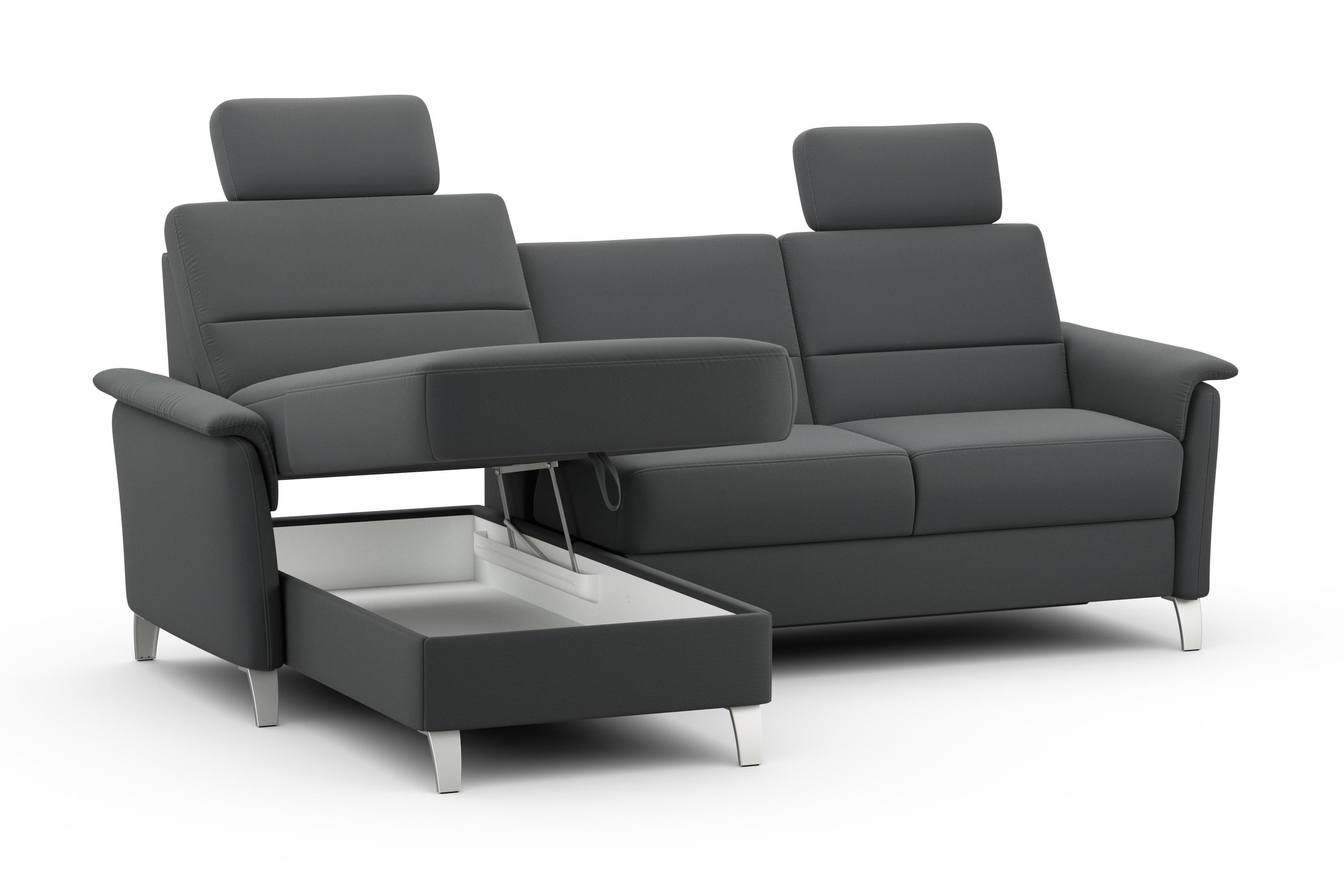 sit&more Ecksofa »Palmera L-Form«, Federkern, wahlweise mit Bettfunktion und mit/ohne Stauraum
