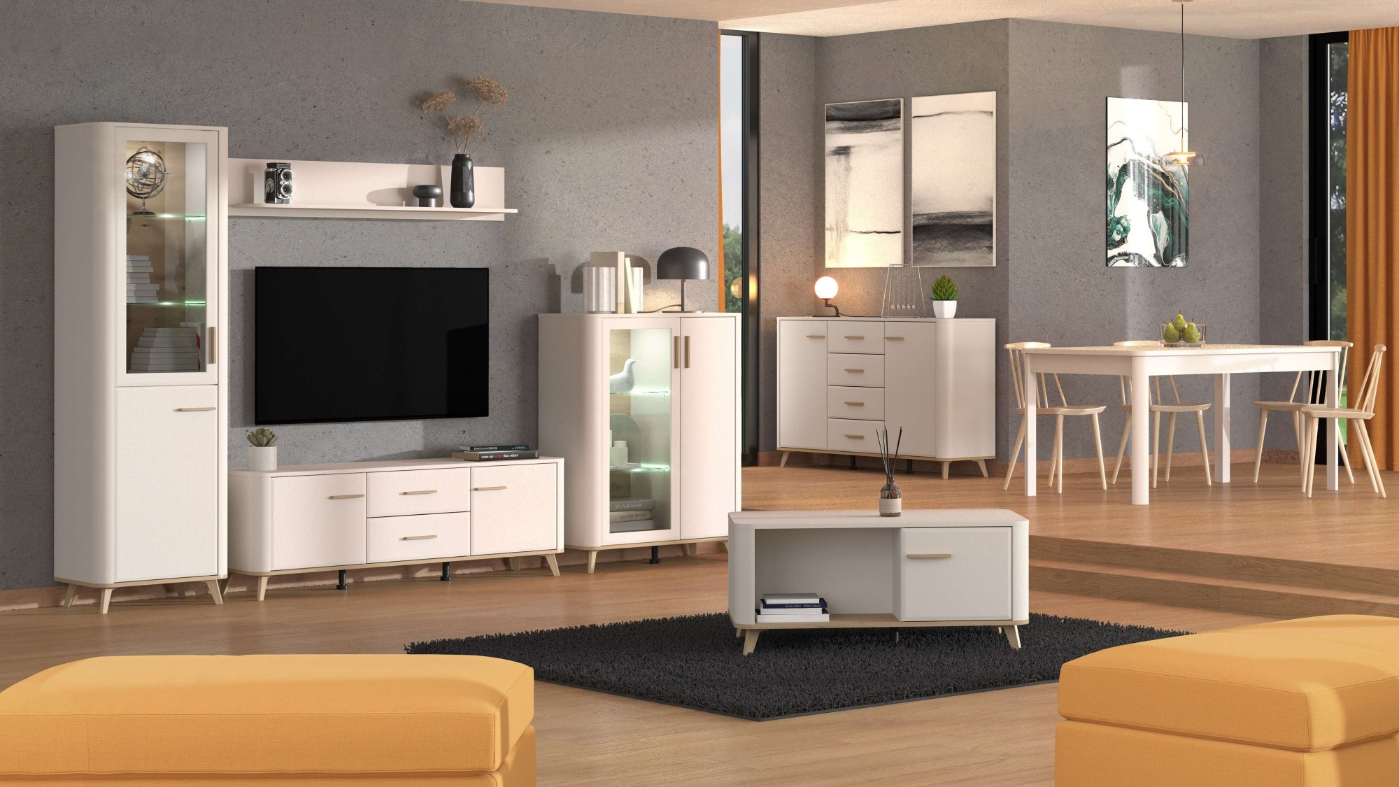 Home affaire Couchtisch »Darwen Wohnzimmertisch, Sofatisch, Beistelltisch, Kaffeetisch« 3D-folienummantelte MDF-Front, ABS 1 mm, Stauraum