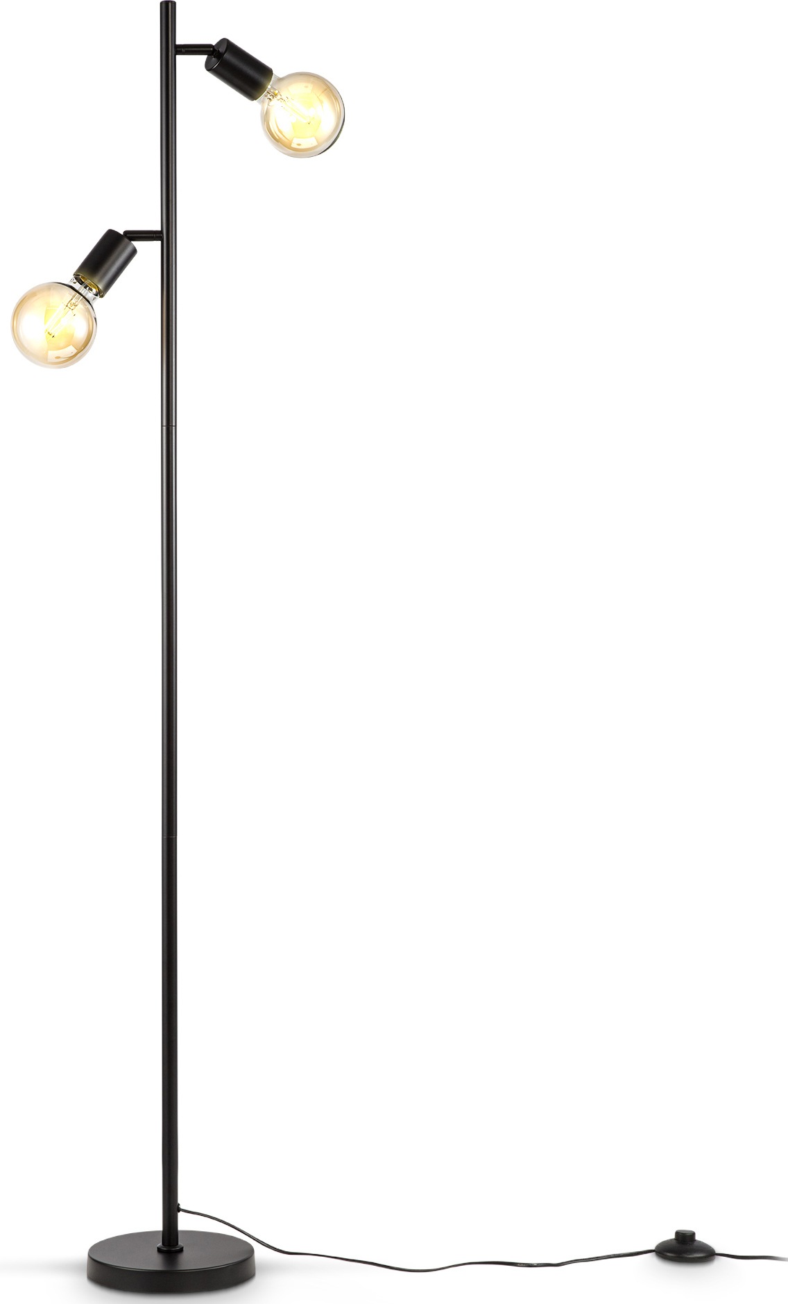 Metall, Kabelschalter | Leuchtmittel, schwarz, Inkl. Ohne E27 B.K.Licht Stehlampe, BAUR Fassung, für Leuchtmittel